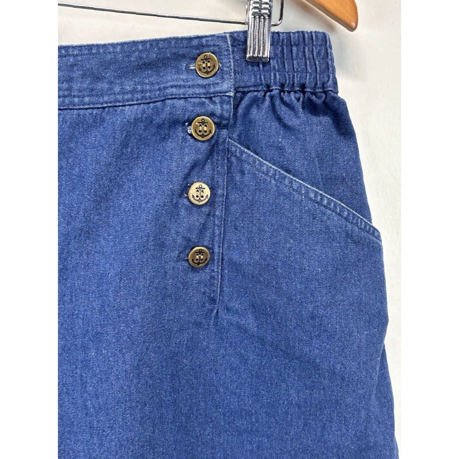 Vintage VINTAGE Street Styles By Claiborne Denim Jean Shorts Plus Size 20 Blue Pull On Nautical Womens Size 42" / US 20 - 2 Thumbnail