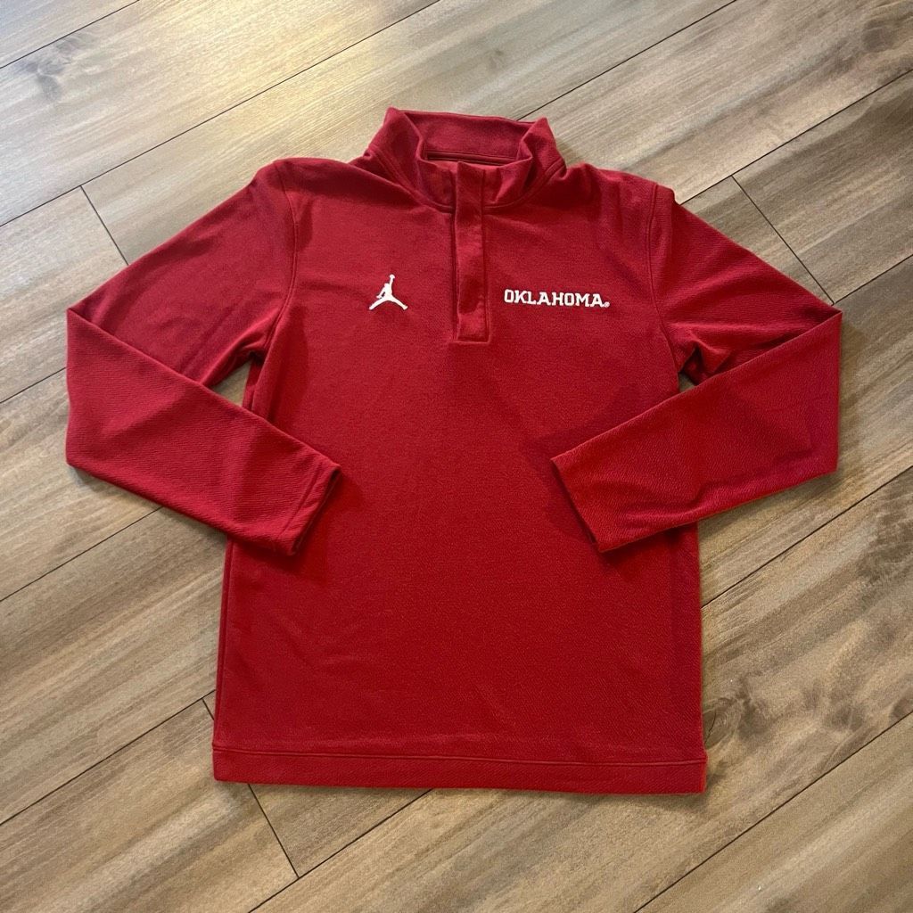 Jordan Brand Jordan Nike Oklahoma Red Athletic Pullover Hoodie Men Small Size US S / EU 44-46 / 1 - 1 Thumbnail
