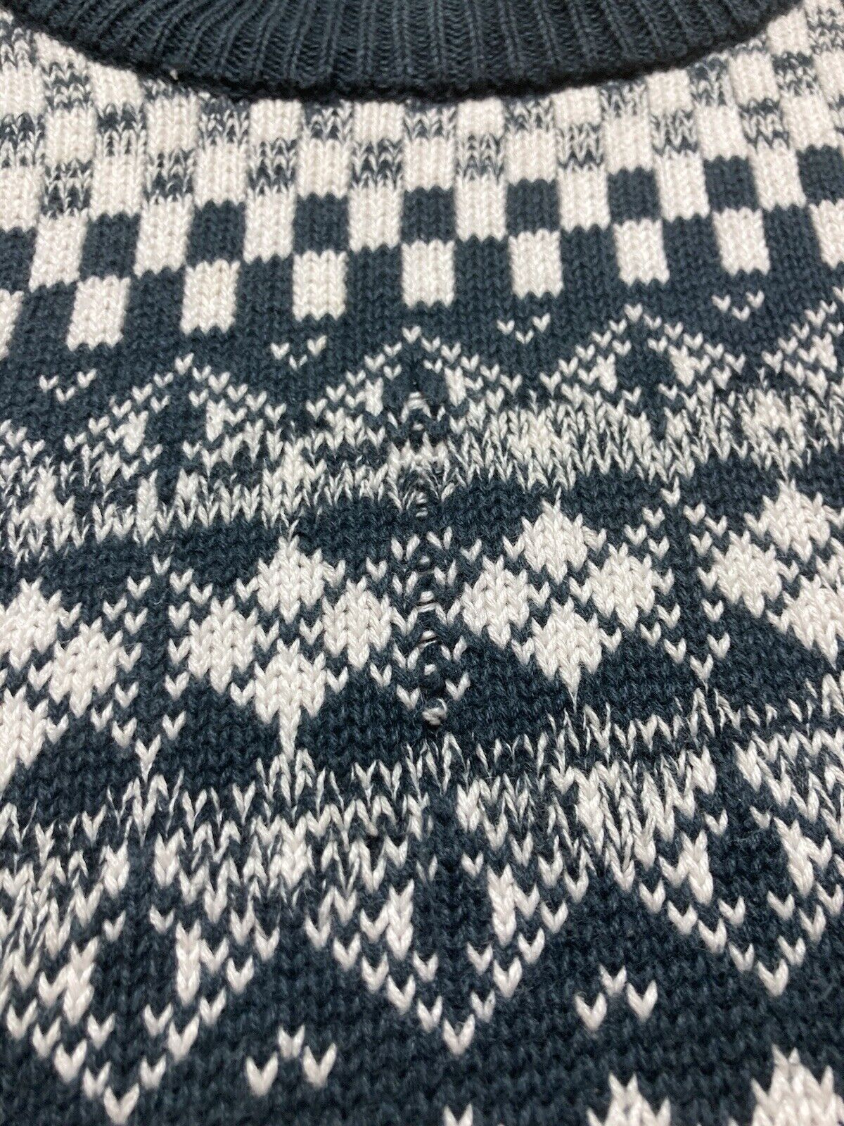 Vintage VTG sweater ramie knit heavyweight checker argyle snow XL Size US XL / EU 56 / 4 - 4 Thumbnail
