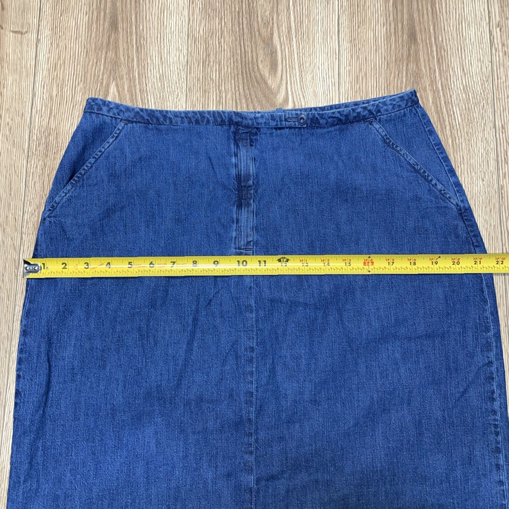 Lands' End Lands' End Denim Skirt Women Size 14 Regular Knee Length Blue Cotton Pockets Straight & Pencil Size 36" / US 14 / IT 50 - 5 Thumbnail