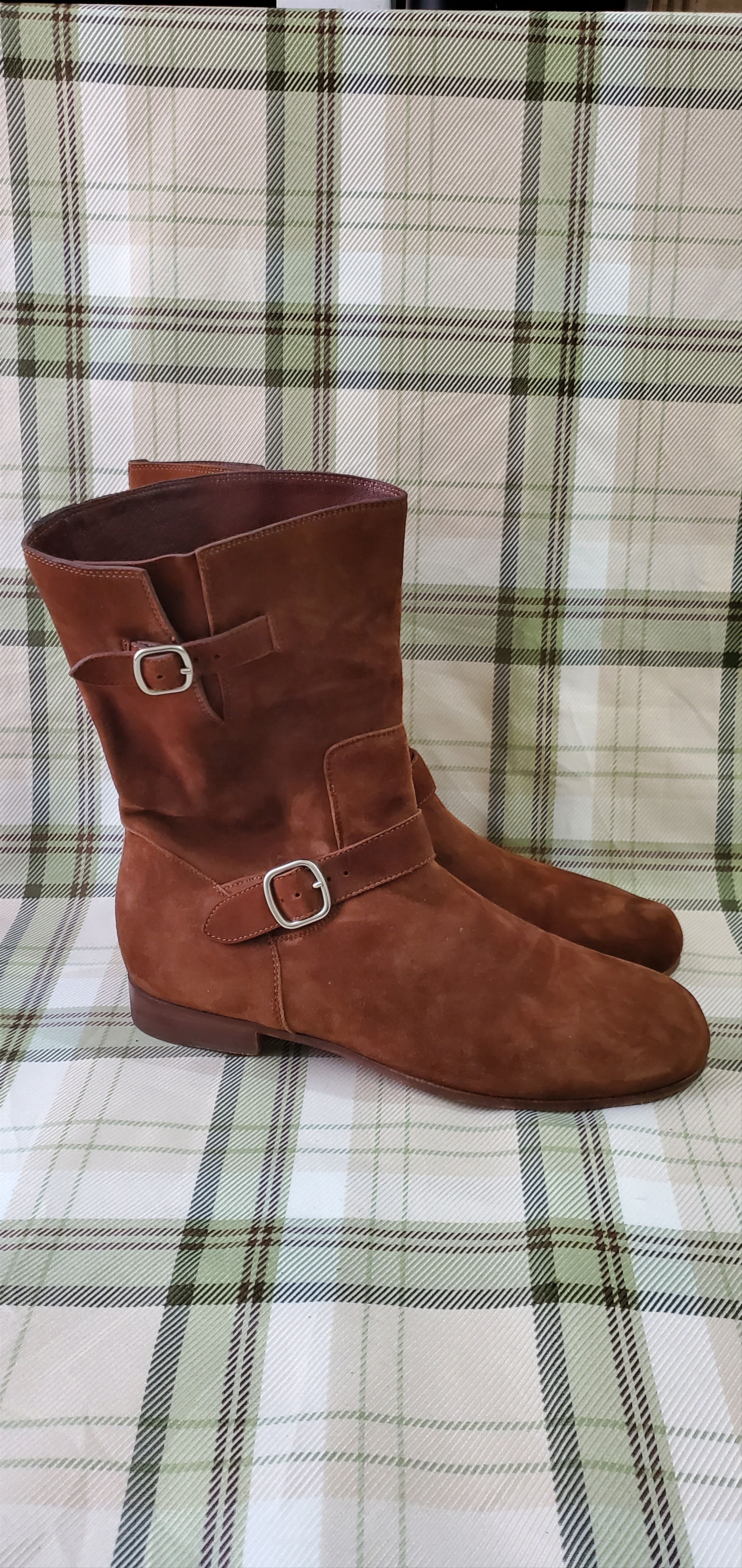 Santoni Santoni Brown Buckle Ankle Suede Boots Size US 9 / IT 39 - 1 Thumbnail