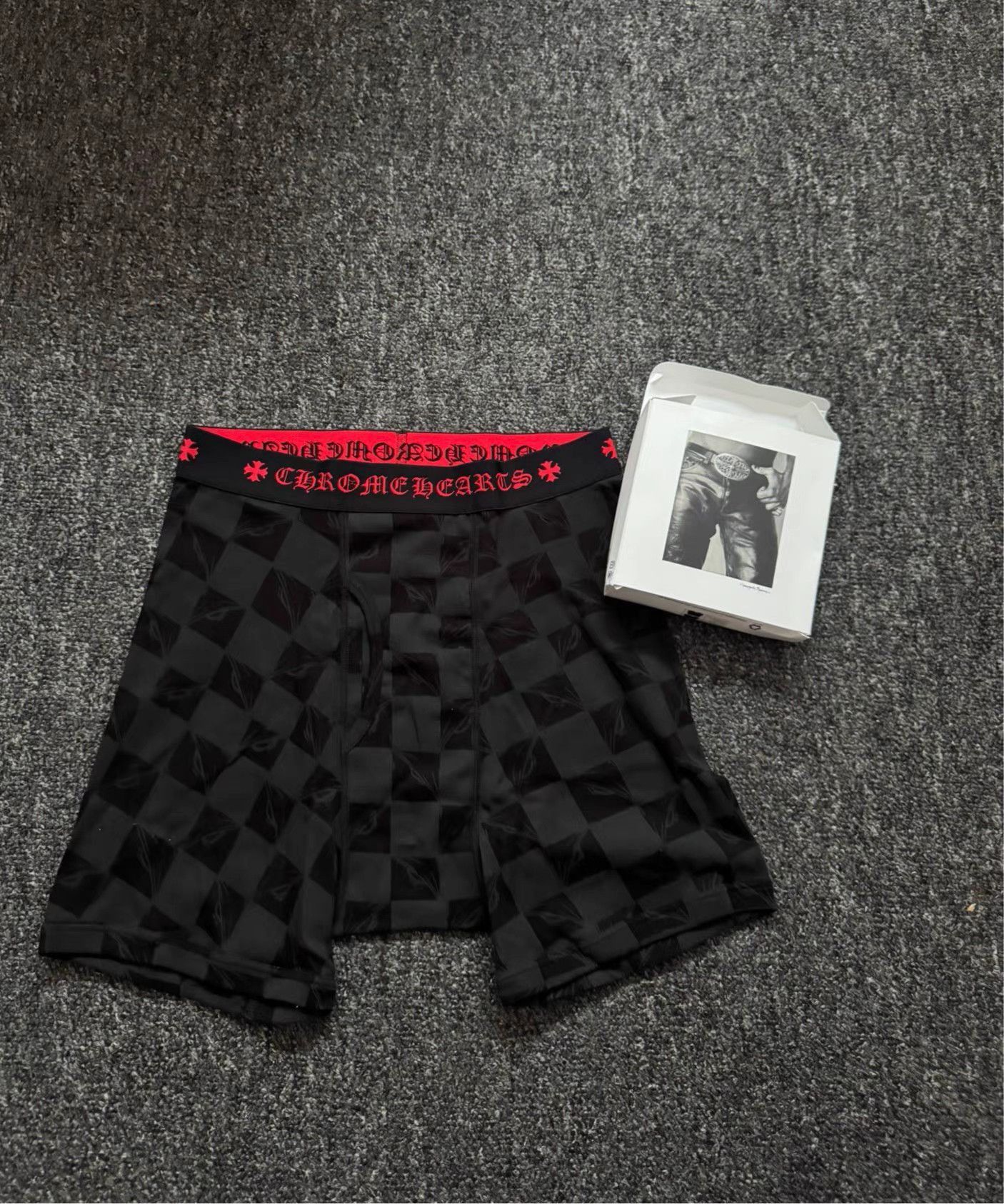 Chrome Hearts Black Checkerboard Pattern Boxer Shorts Size US 32 / EU 48 - 1 Thumbnail