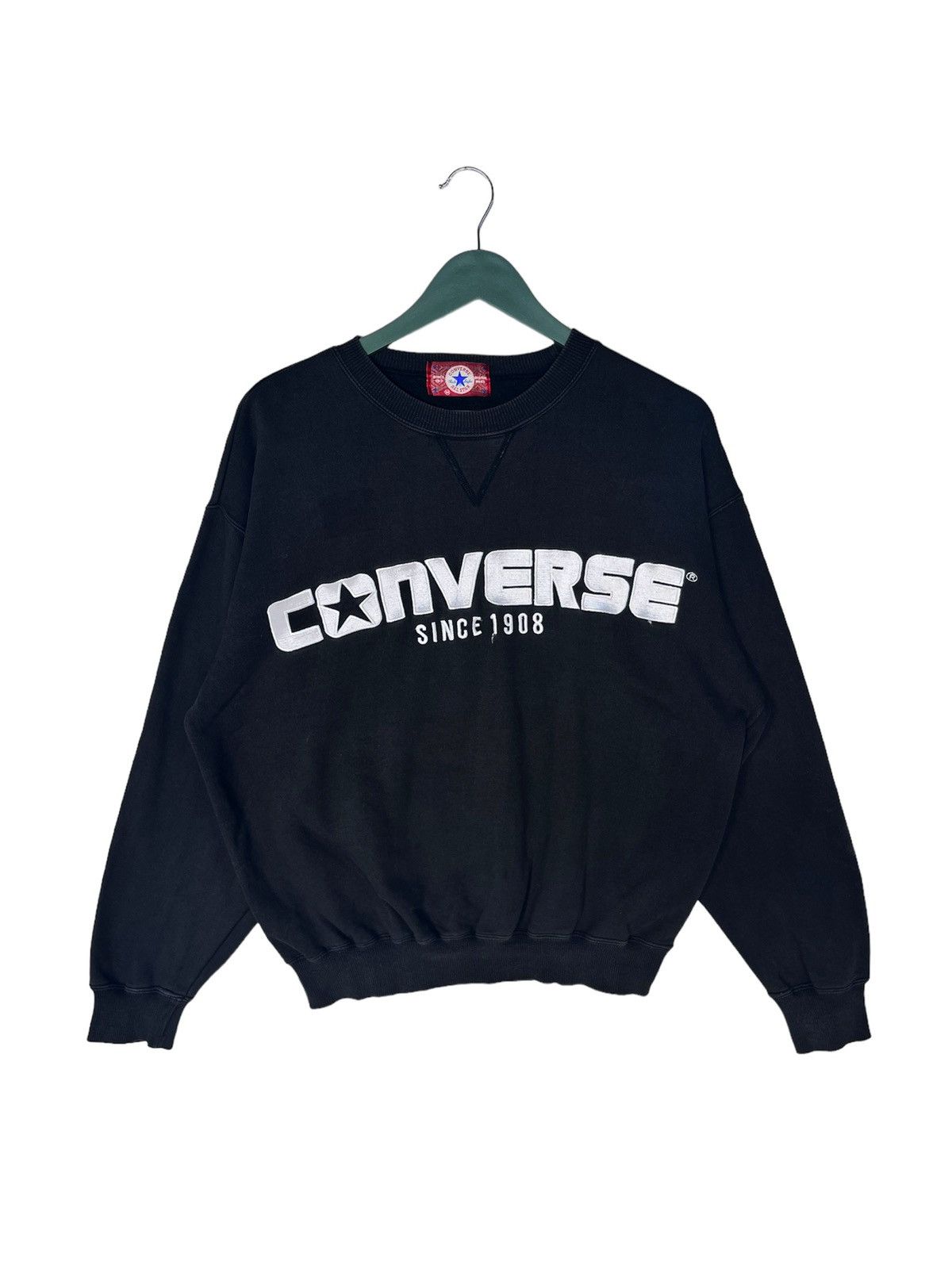 image of 90's Converse Sweatshirt in Black, Men's (Size Medium)