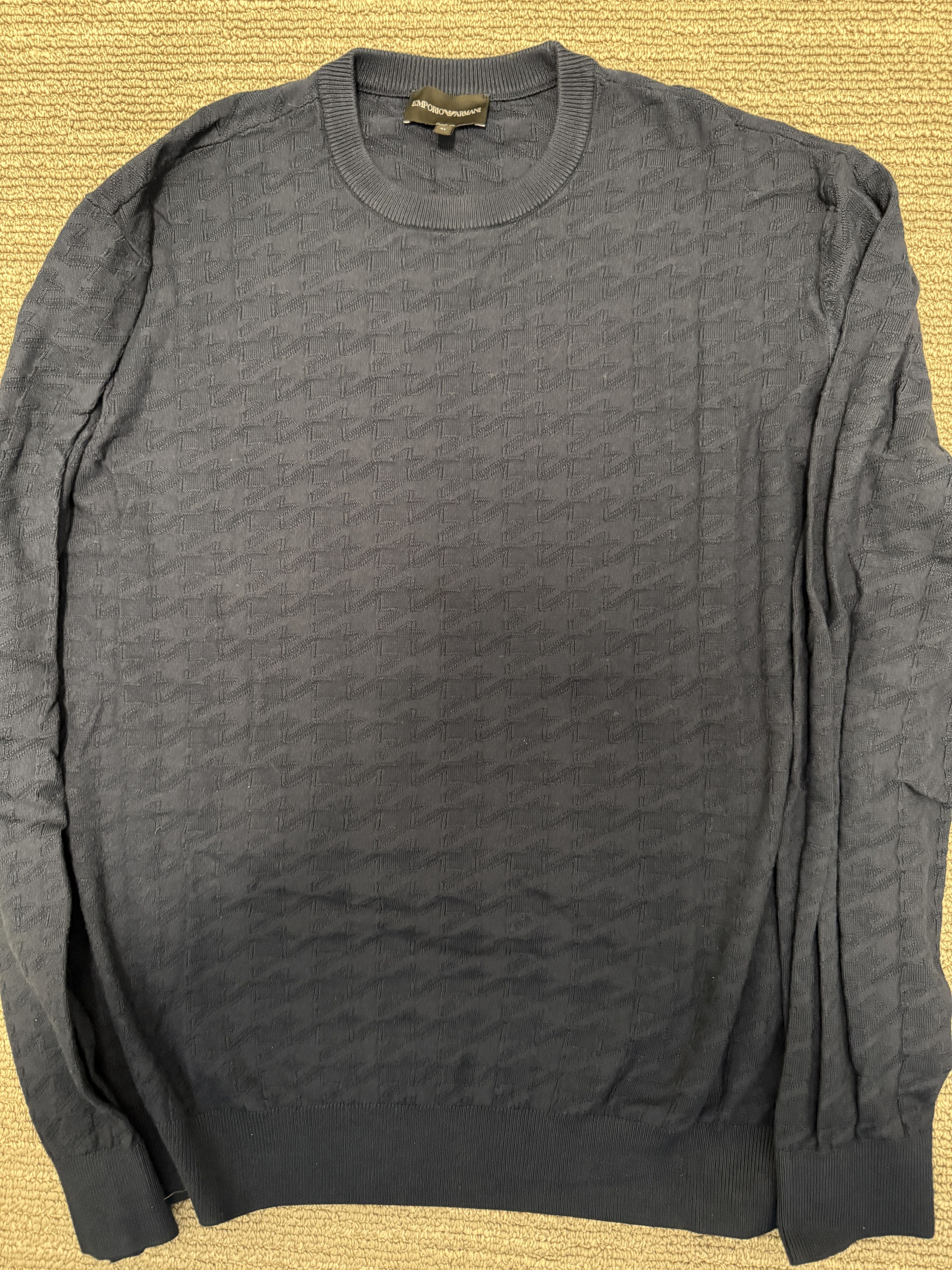 Emporio Armani Patterned Sweater XL Blue