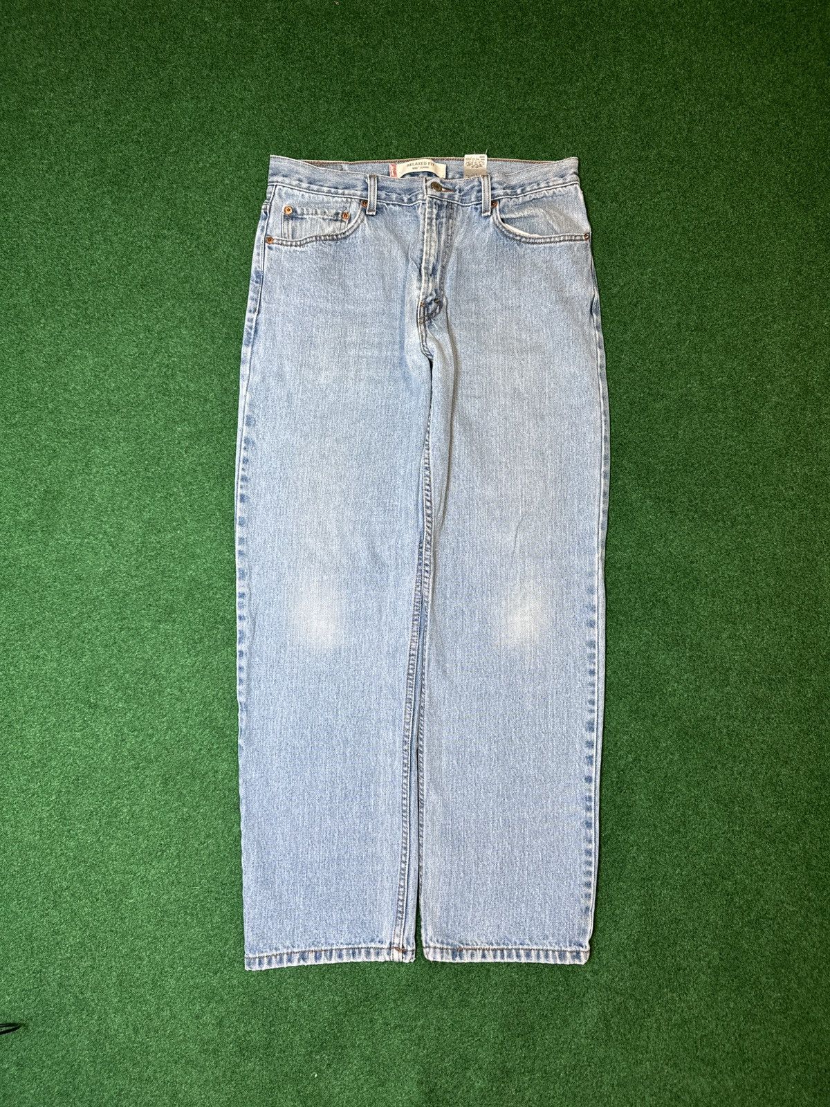 Levi's × Levi's Vintage Clothing × Vintage Y2K Levi’s 550 Relaxed Fit Wide Leg Baggy Light Wash Jeans Size US 35 - 1 Thumbnail