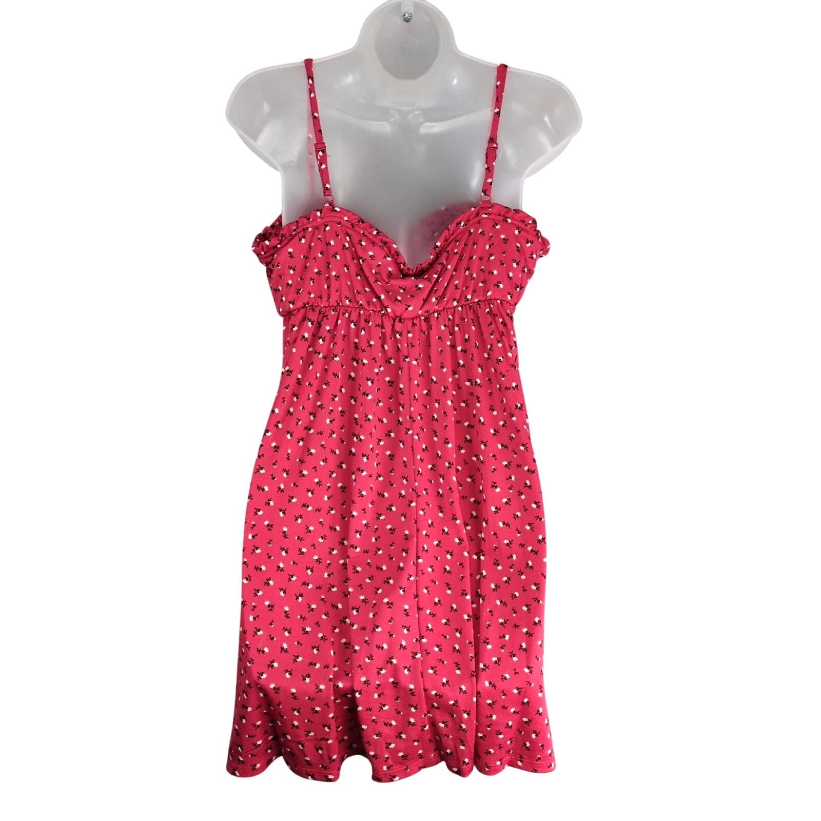 Other Lily Rose Red White Floral Y2K Babydoll Mini Dress Sz L Size L / US 10 / IT 46 - 2 Thumbnail
