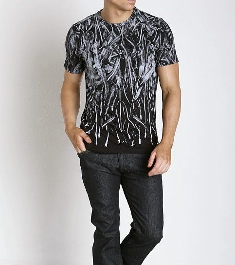 Diesel Diesel Neza Zipper Print T-Shirt Black Size US M / EU 48-50 / 2 - 1 Thumbnail