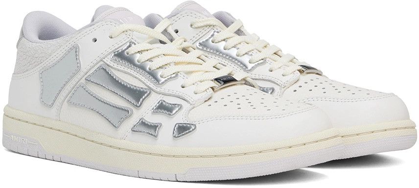 Amiri o1s1wg110825 Skelton Sneakers in White/Silver Size US 9 / EU 42 - 4 Thumbnail