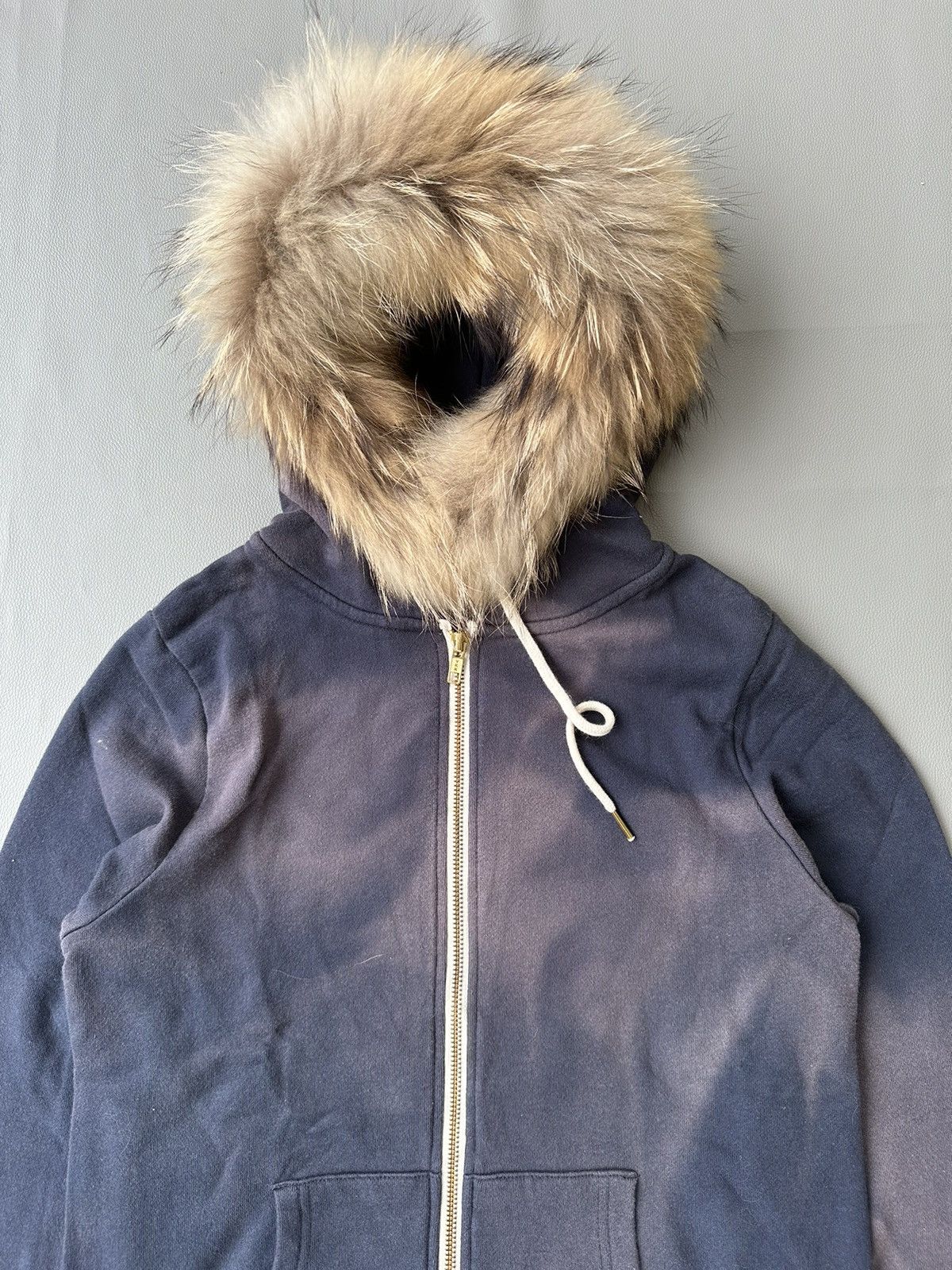 20471120 CRAZY SUNFADED BACK NUMBER FUR ZIP HOODIE Size US S / EU 44-46 / 1 - 2 Thumbnail
