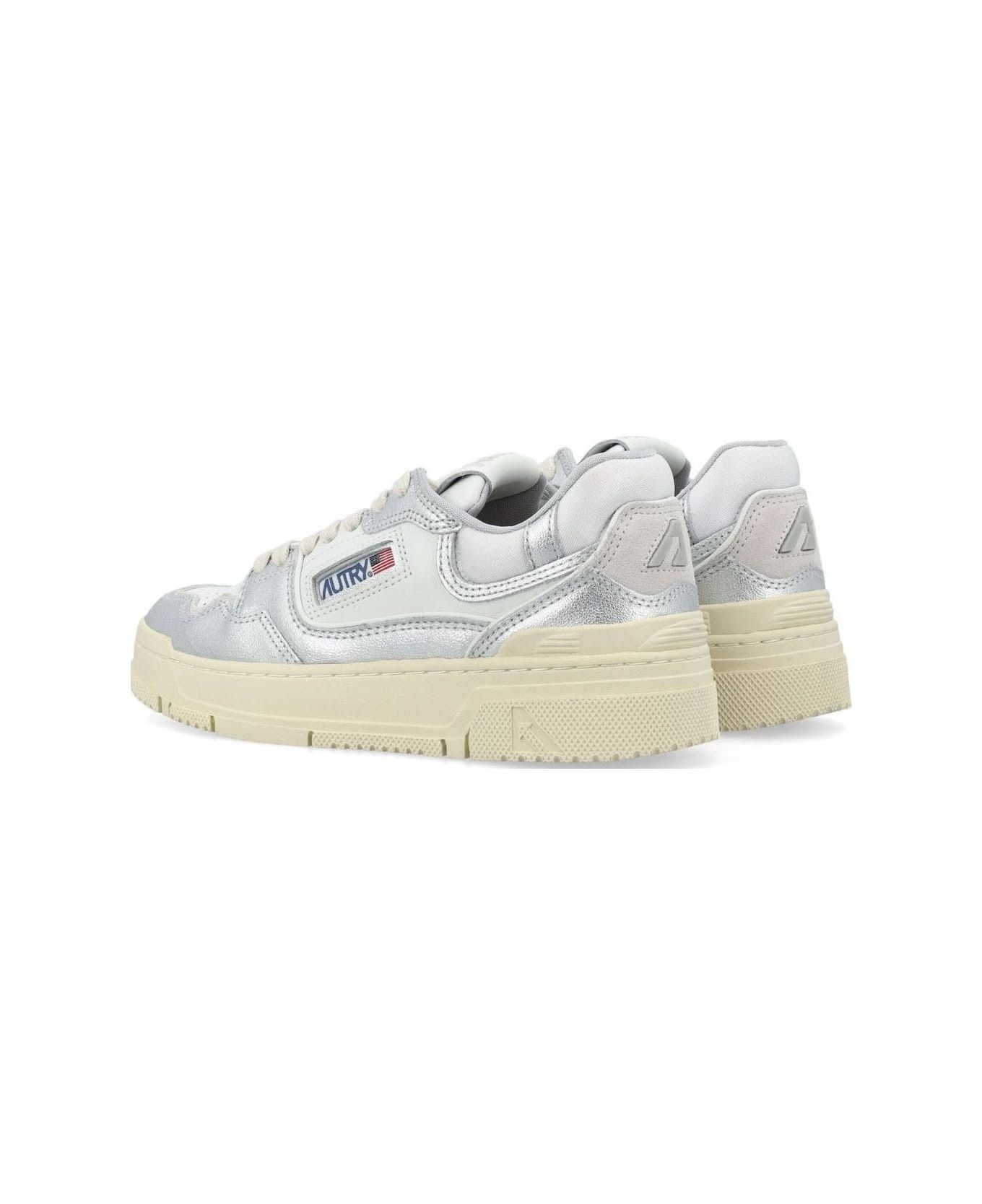 AUTRY o1y0725 Leather Low-Top Sneakers in Silver/White Size US 7 / IT 37 - 4 Thumbnail