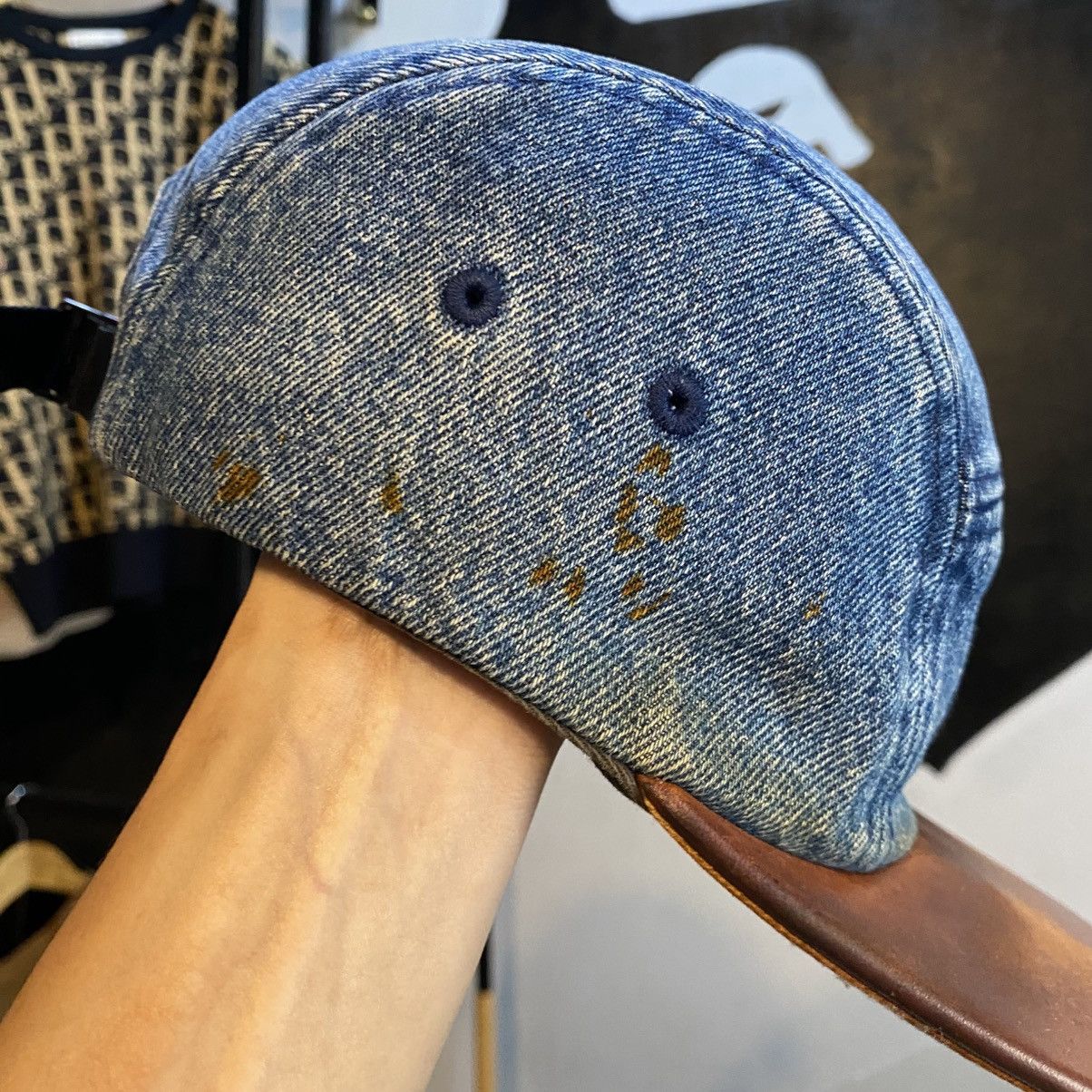 Supreme Denim Leather Visor Camp Cap Denim 2024