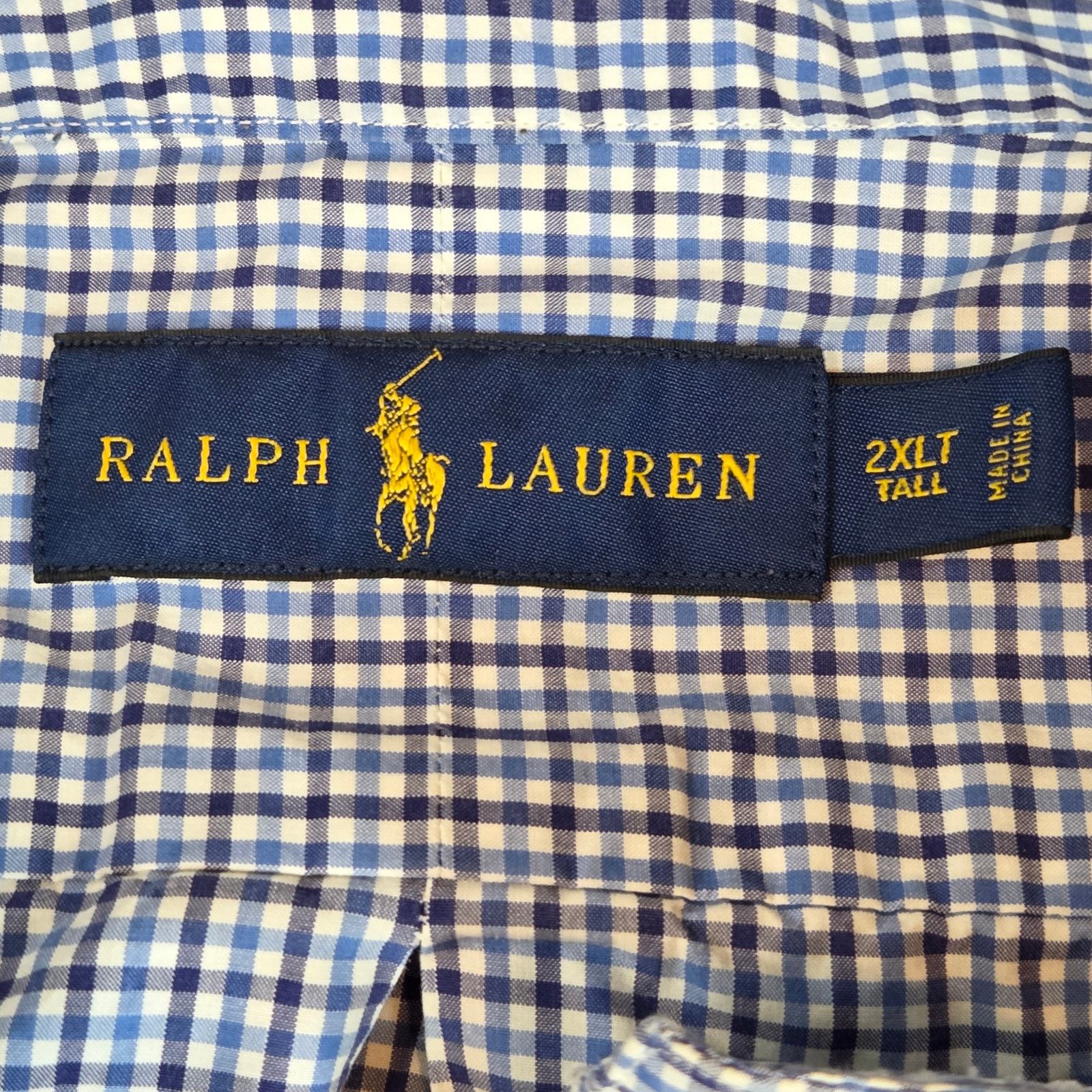 Polo Ralph Lauren Polo Ralph Lauren 2XLT Blue Gingham Cotton Shirt Size US XXL / EU 58 / 5 - 3 Thumbnail