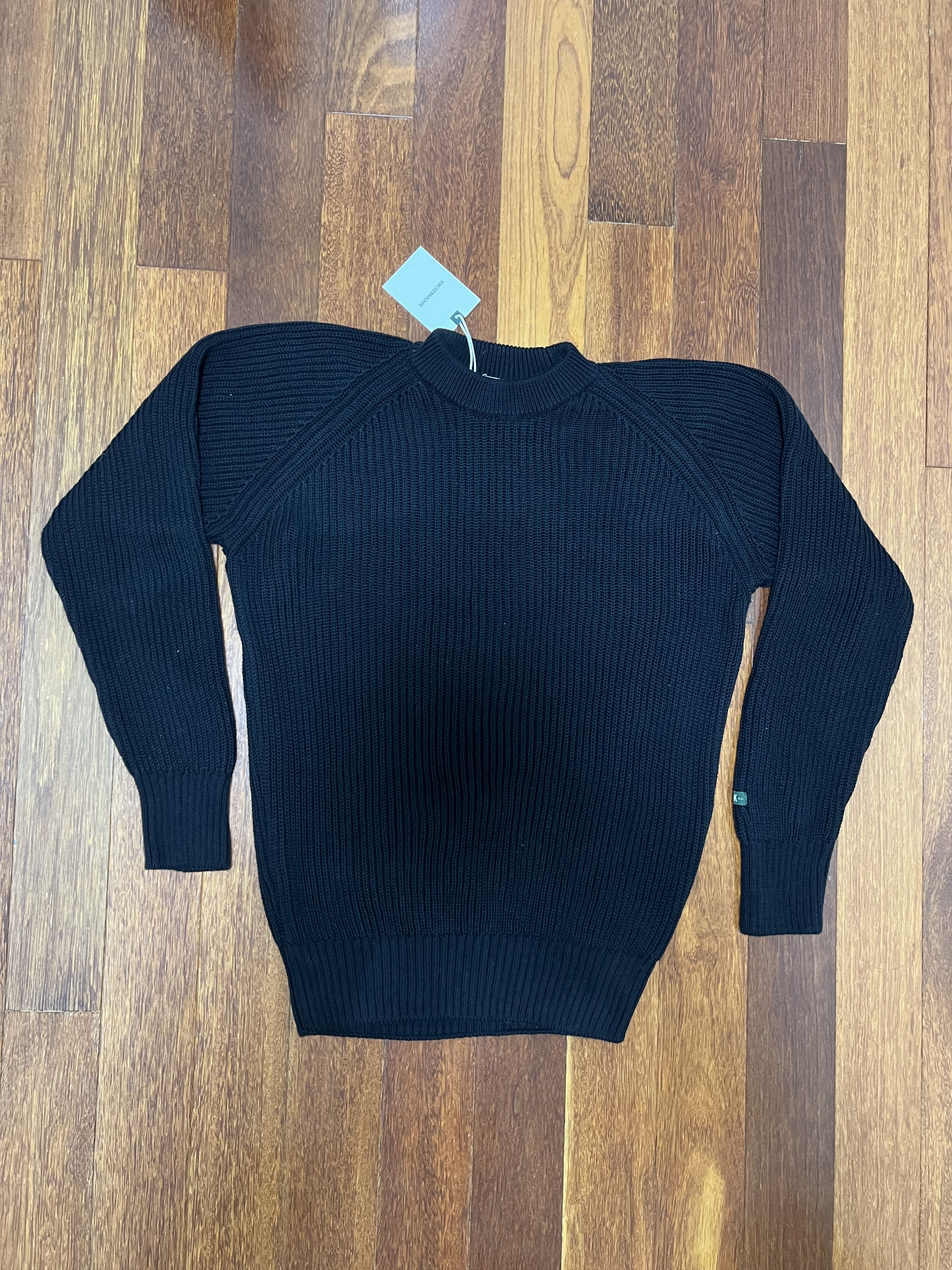 Knickerbocker Mfg Co 💚 Knickerbocker Heavy Rib Cotton Sweater Black Medium NEW Size US M / EU 48-50 / 2 - 3 Thumbnail