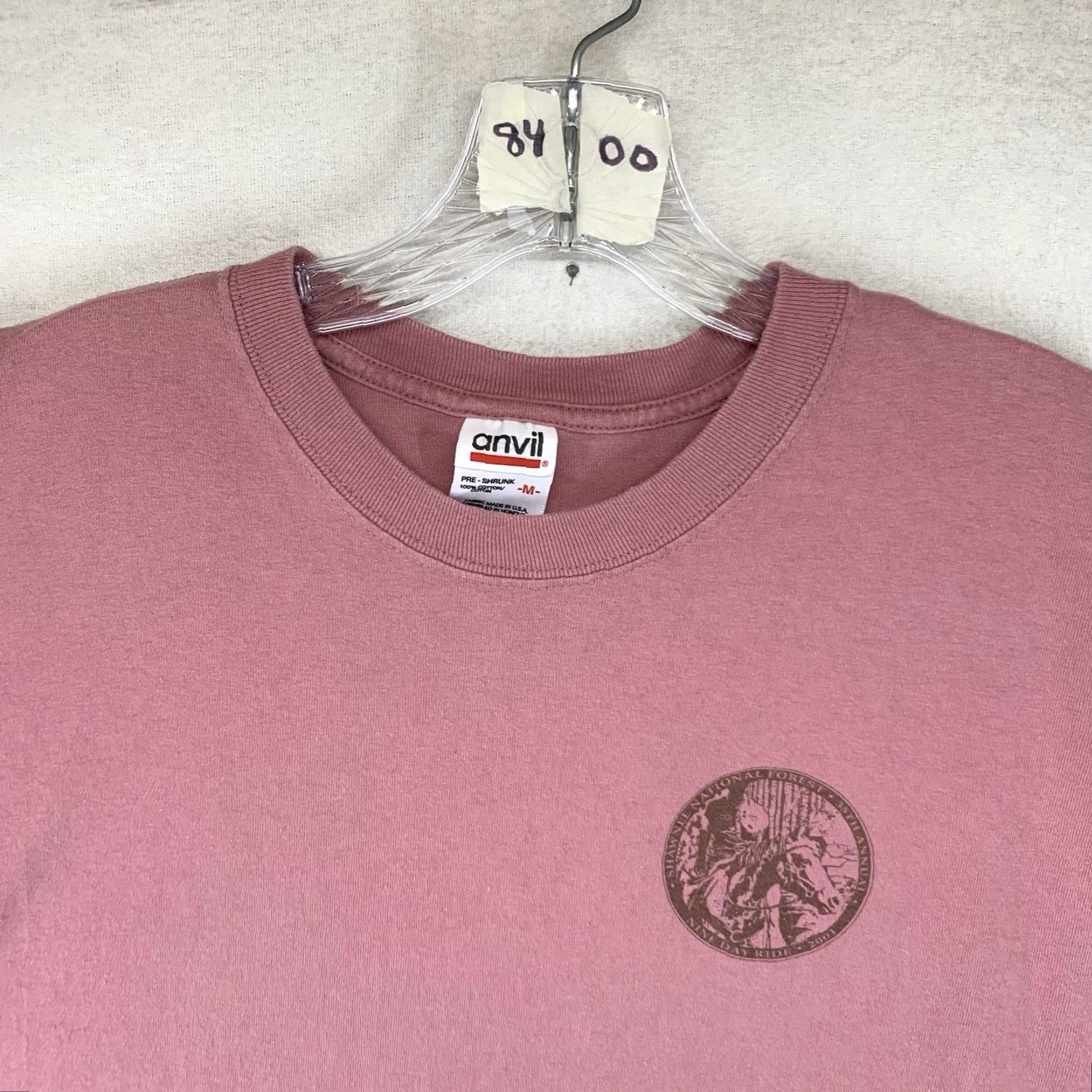 Anvil VINTAGE Anvil Horseback T-Shirt Graphic Print Red Medium 2001 Shawnee National Forest Nature Unisex Size US M / EU 48-50 / 2 - 5 Thumbnail