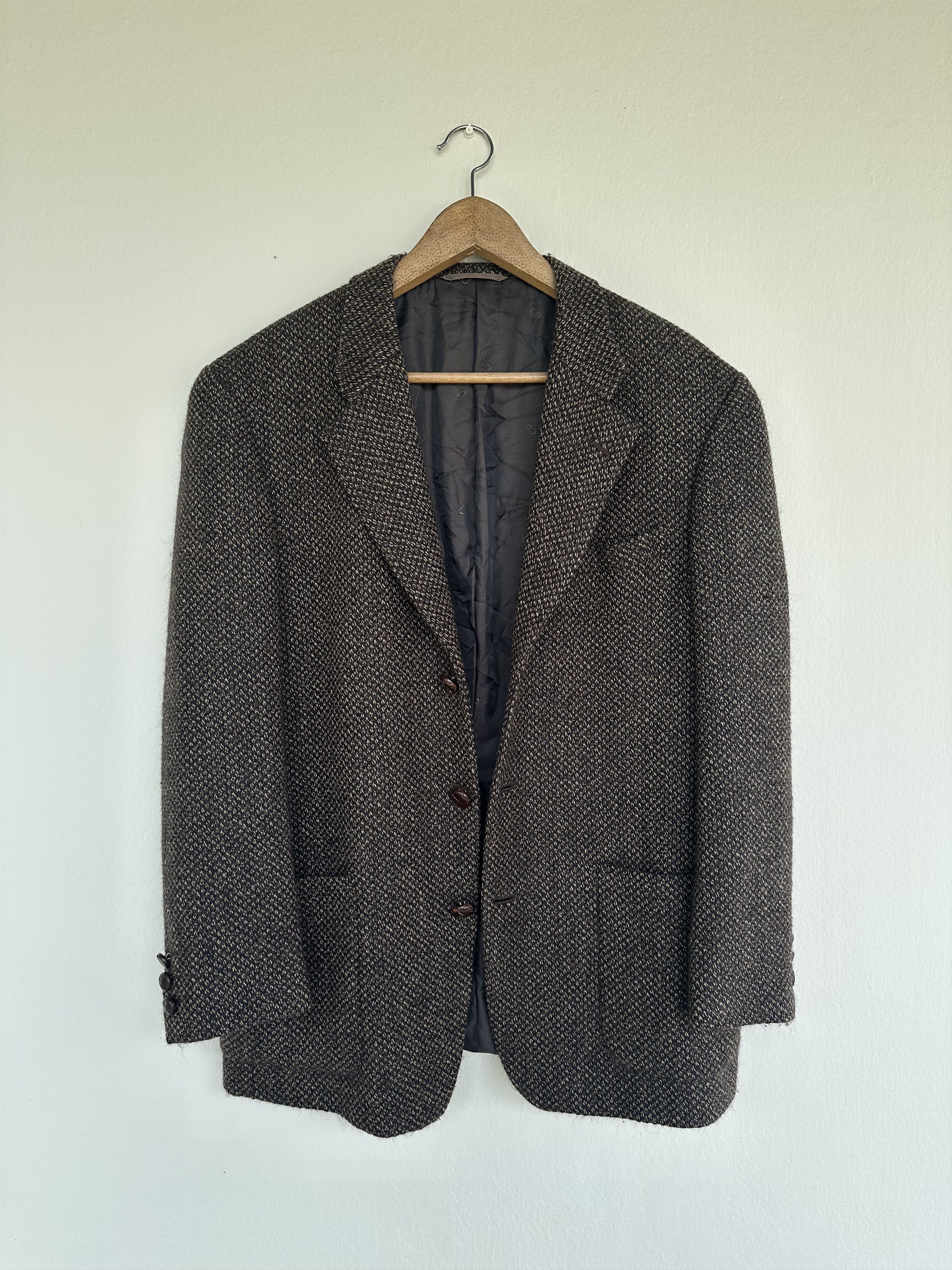Christian Dior Monsieur Vintage 80s Christian Dior Monsieur Tweed Suit Coat Size 40S - 2 Thumbnail