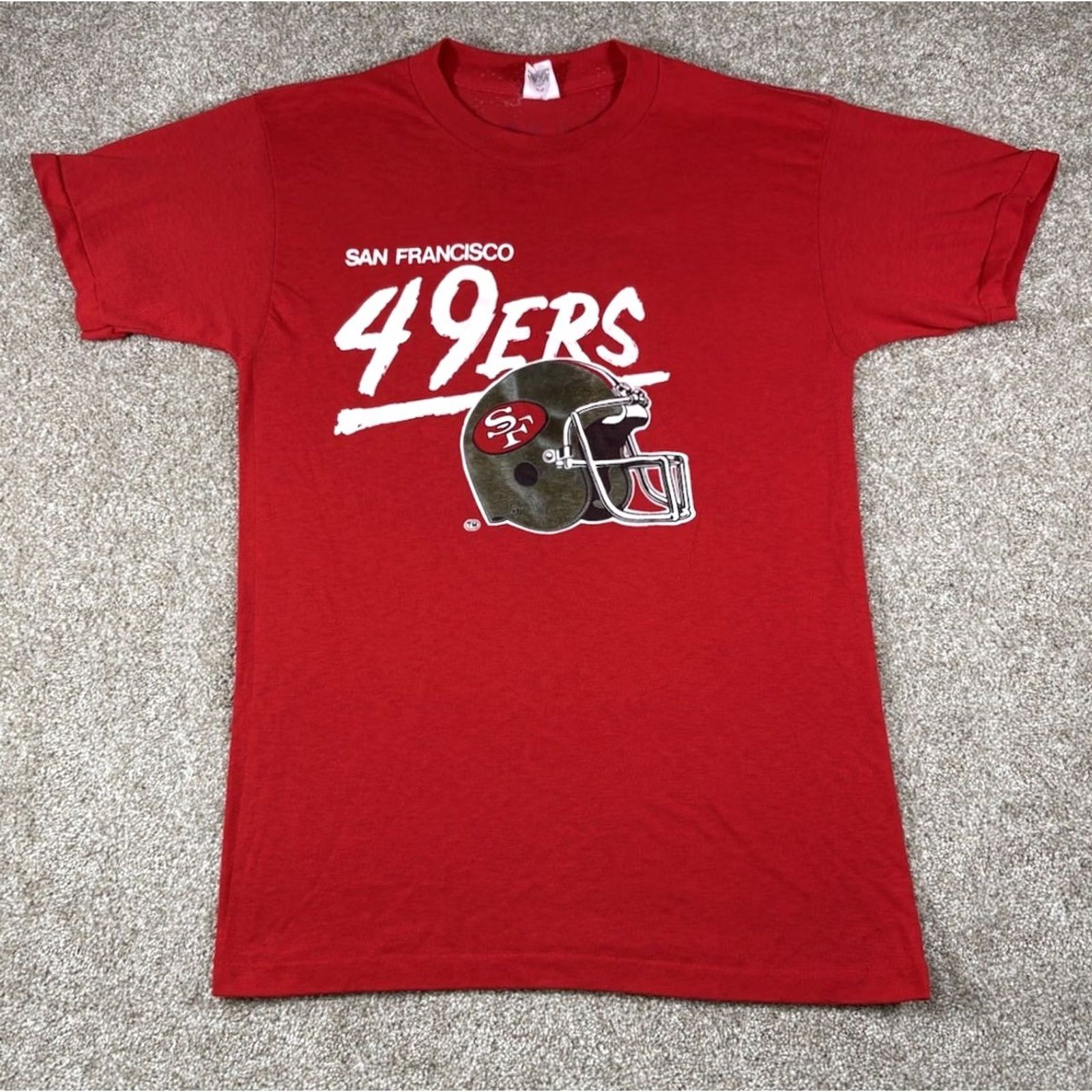 Vintage VINTAGE RP Sportswear SF 49ers Barry Manilow T-Shirt Unisex Adults Short Sleeve Crew Neck Red L USA Made Single Stitch Slim Ballpark 80s 84 Super Bowl Size US L / EU 52-54 / 3 - 3 Thumbnail