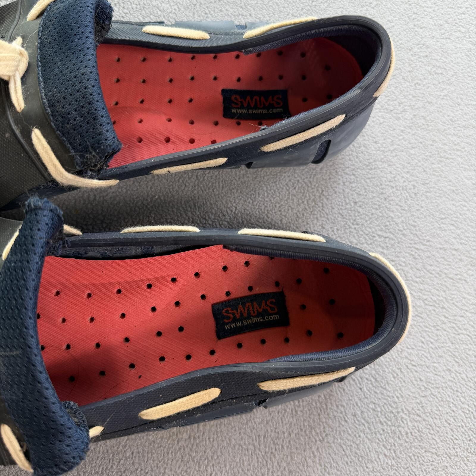 Swims SWIMS Navy Braided Lace Waterproof Driving Loafers Mens 7 Size US 7 / EU 40 - 2 Thumbnail