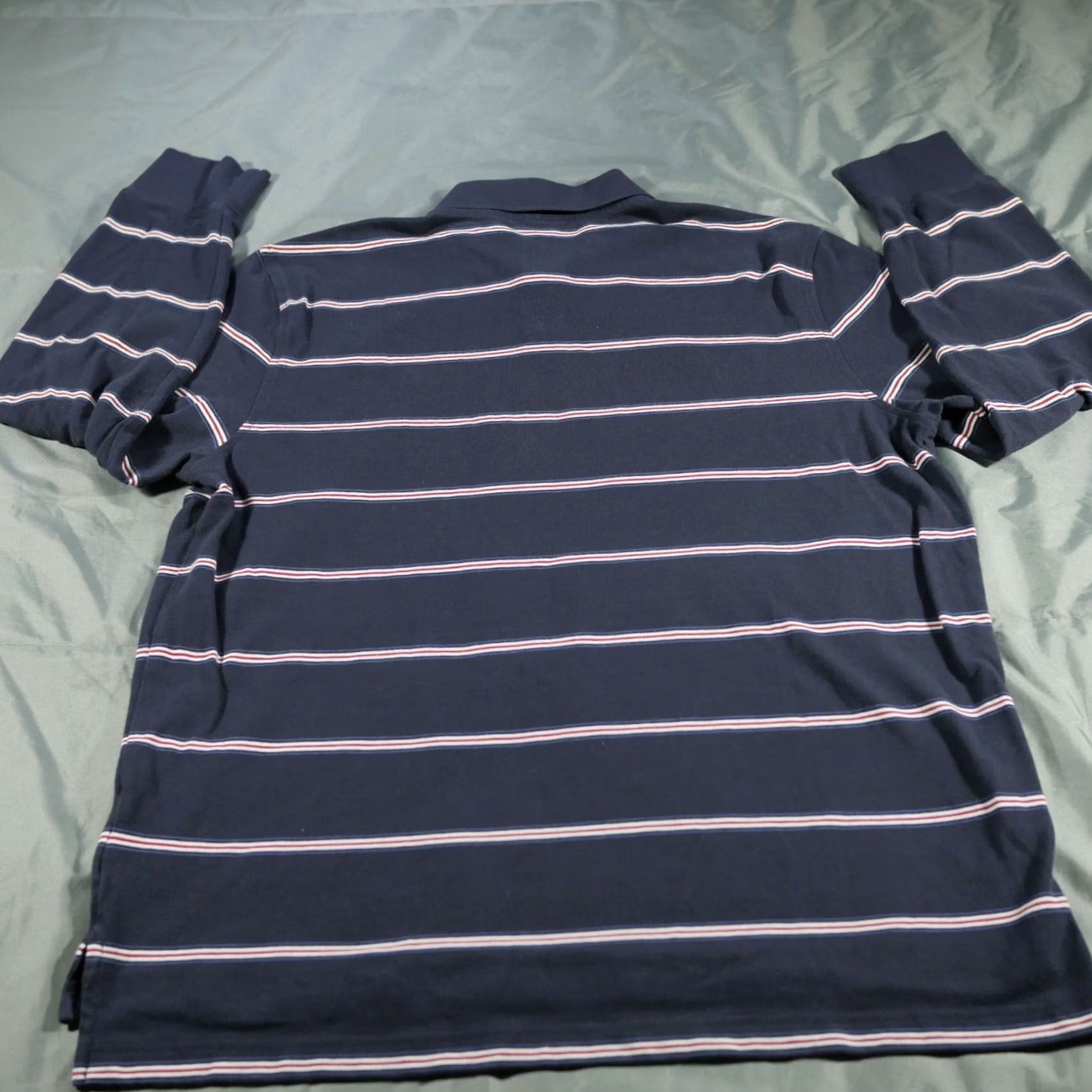 Brooks Brothers VINTAGE Brooks Brothers Polo Shirt Mens Extra Large Blue Stripes Rugby Long Sleeves Size US XL / EU 56 / 4 - 2 Thumbnail