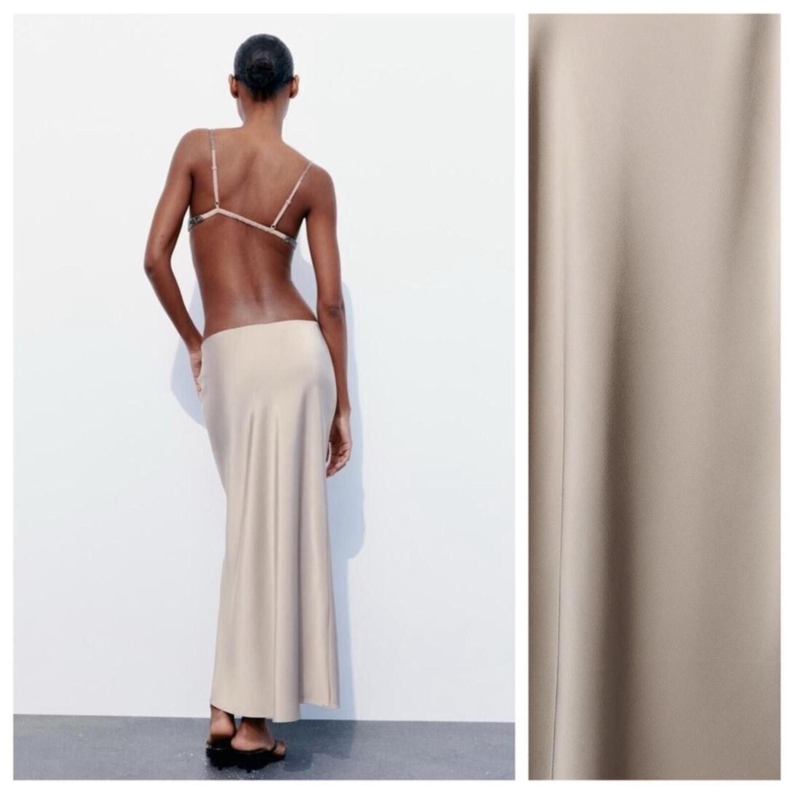 Zara Zara Satin Effect Midi Skirt Size 36" / US 14 / IT 50 - 3 Thumbnail