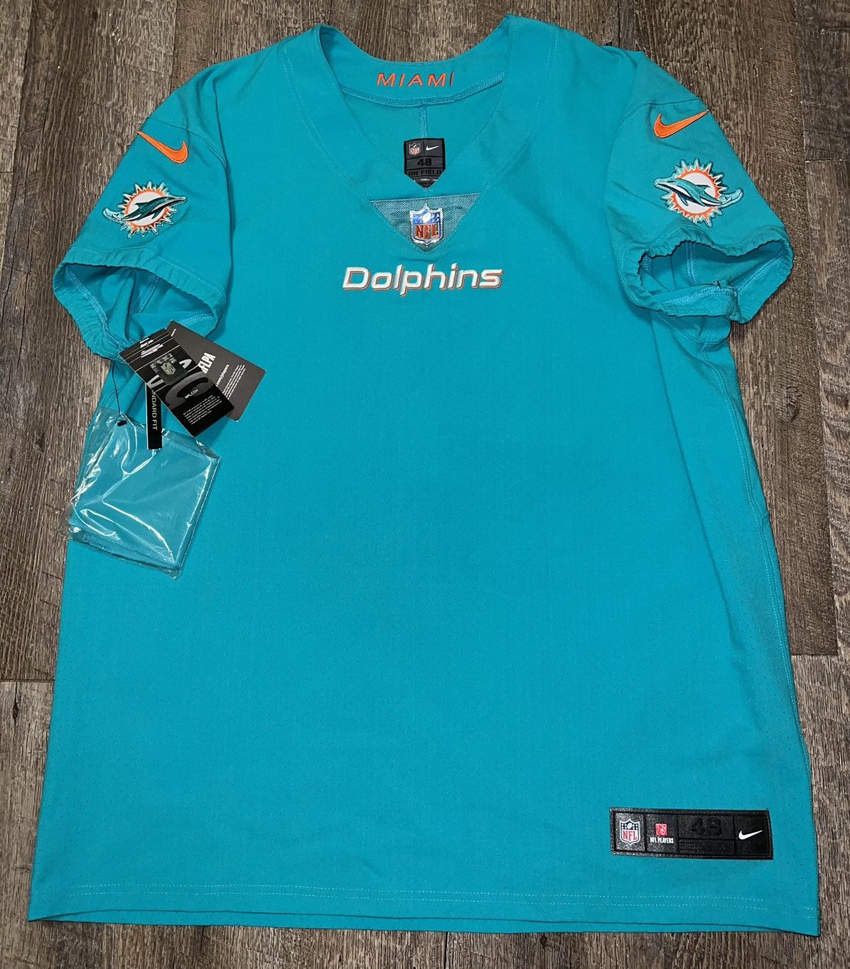 image of Nfl On-Field Miami Dolphins Blank Jersey in Blue, Men's (Size XL)