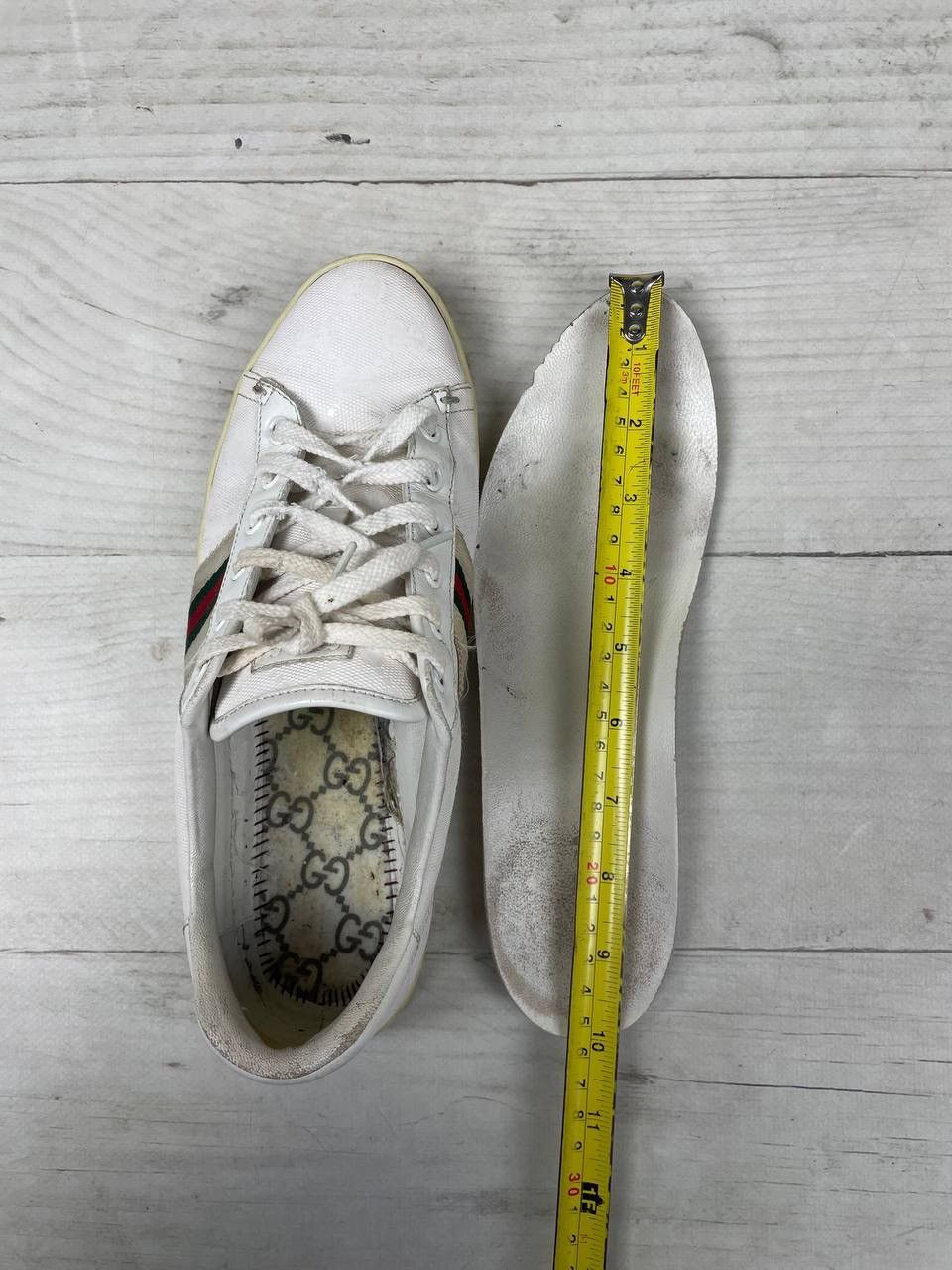 Gucci Gucci Guccissima Leather and Canvas Web Detail Sneakers Size US 8 / IT 38 - 18 Thumbnail