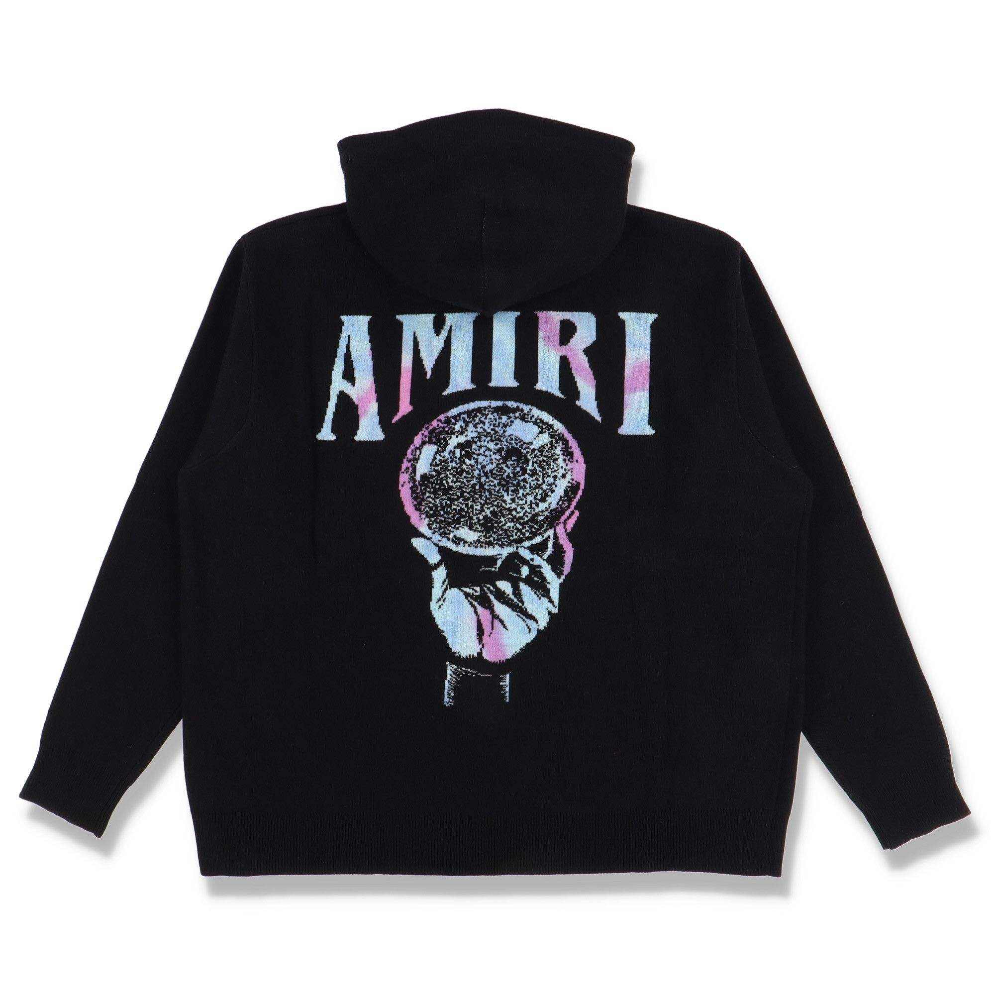 image of Amiri Black Crystal Ball Logo Cashmere Hoodie, Men's (Size XL)