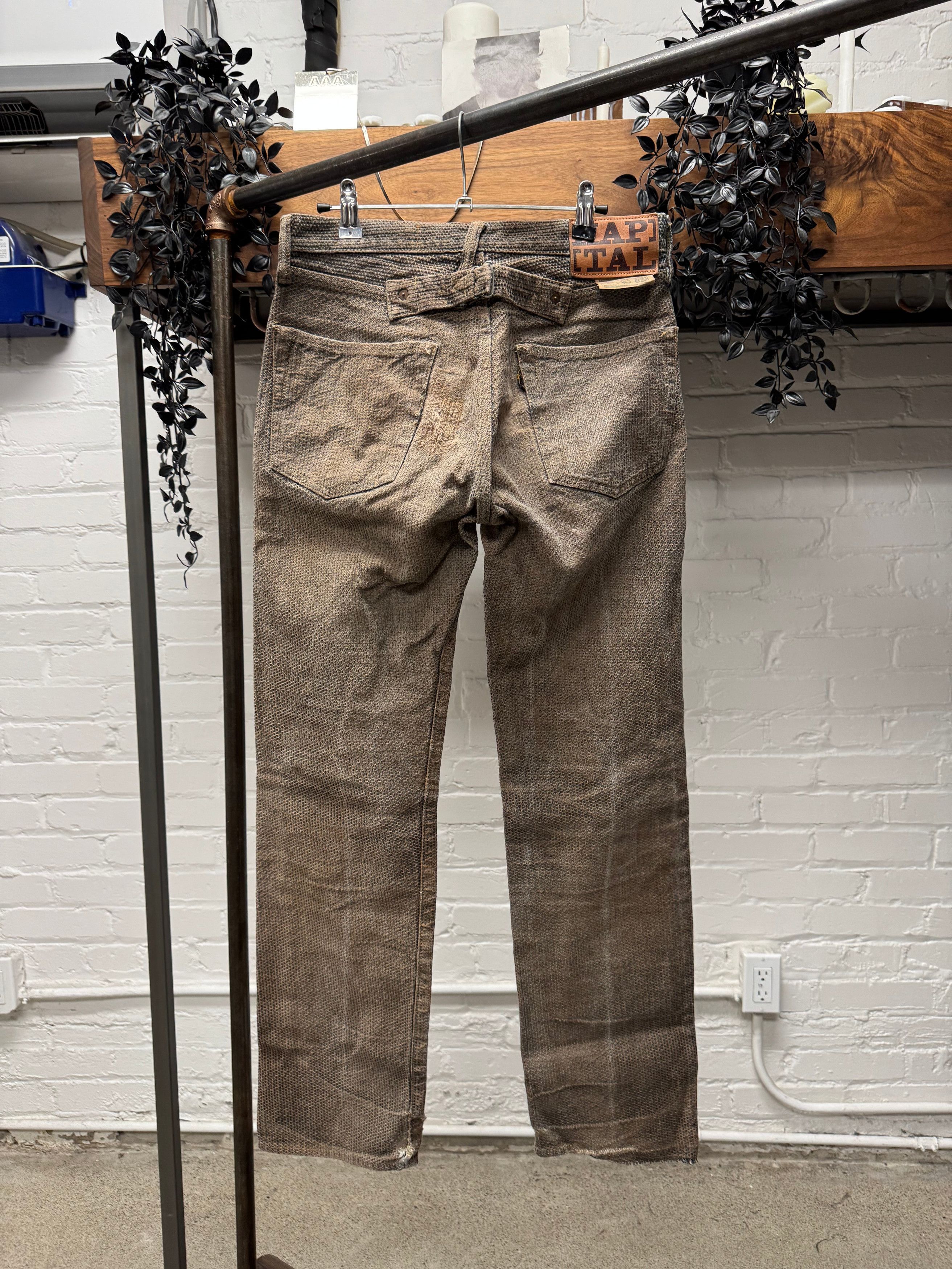 Kapital Kapital Faded Brown ‘Century’ Repaired Buckle Back Denim Size US 30 / EU 46 - 4 Thumbnail