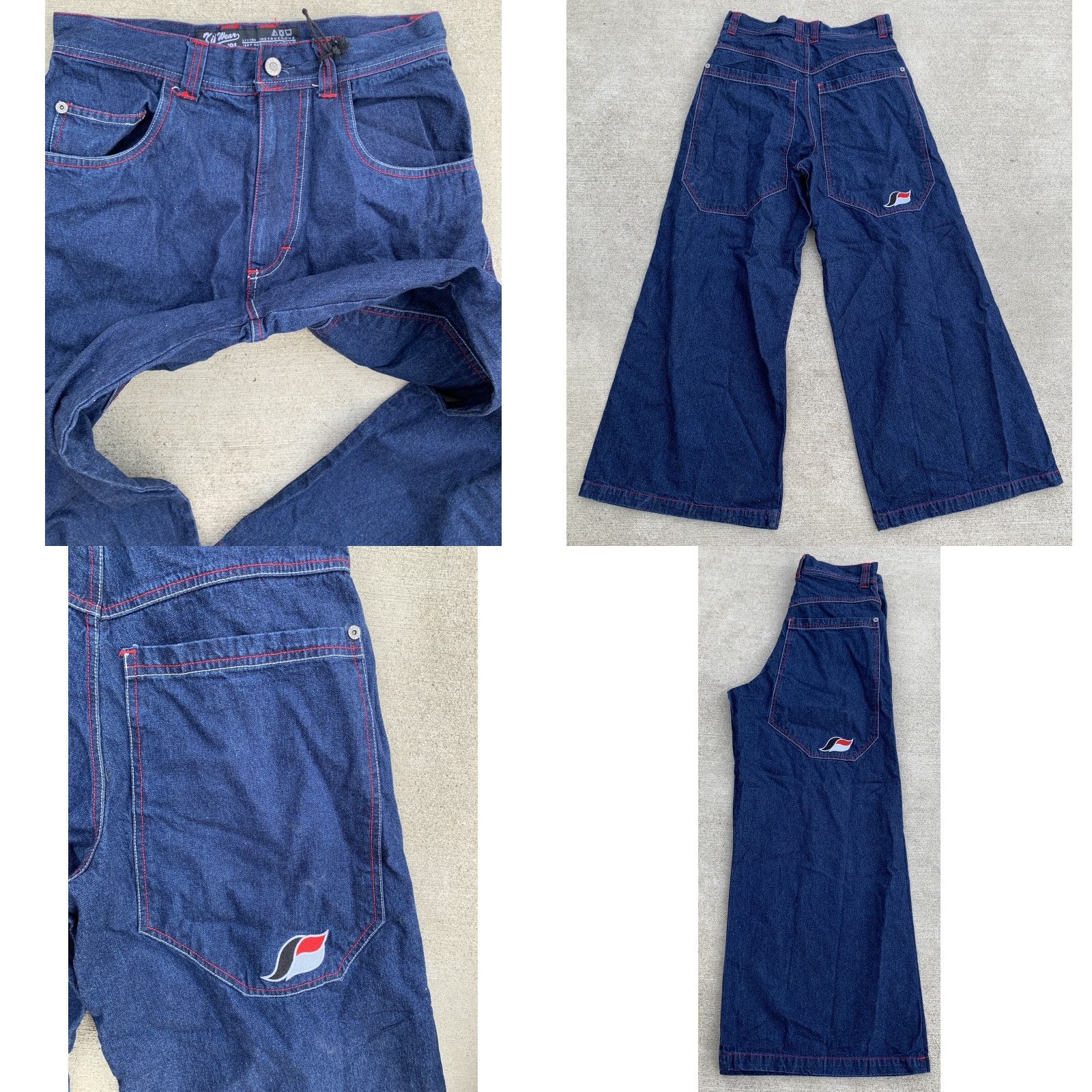 Vintage VINTAGE Kikwear Jeans Hip Hop Style Wide-Leg 28 Men Blue Denim Cotton 1991 Kikwear Size 28 Jeans Size US 28 / EU 44 - 8 Thumbnail