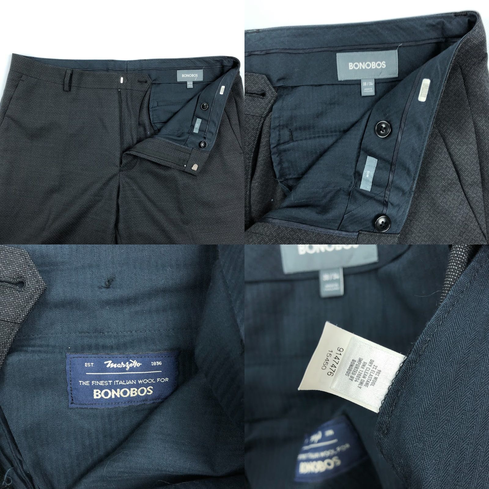 Bonobos Bonobos Dress Pants Mens 38x33 Gray 100% Wool Diamond Argyle/Diamond City Preppy Dress Pants Mens Size US 38 / EU 54 - 8 Thumbnail