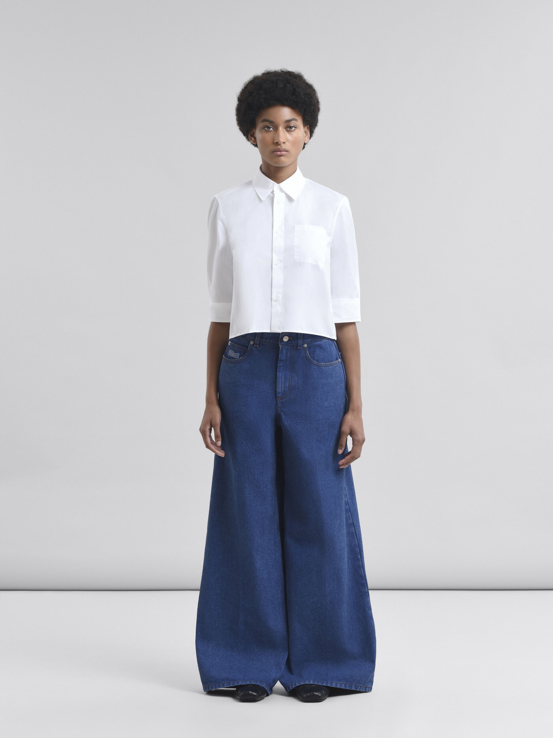 BNWT AW24 MARNI BLEACHED COATED WIDE LEG DENIM JEANS 48
