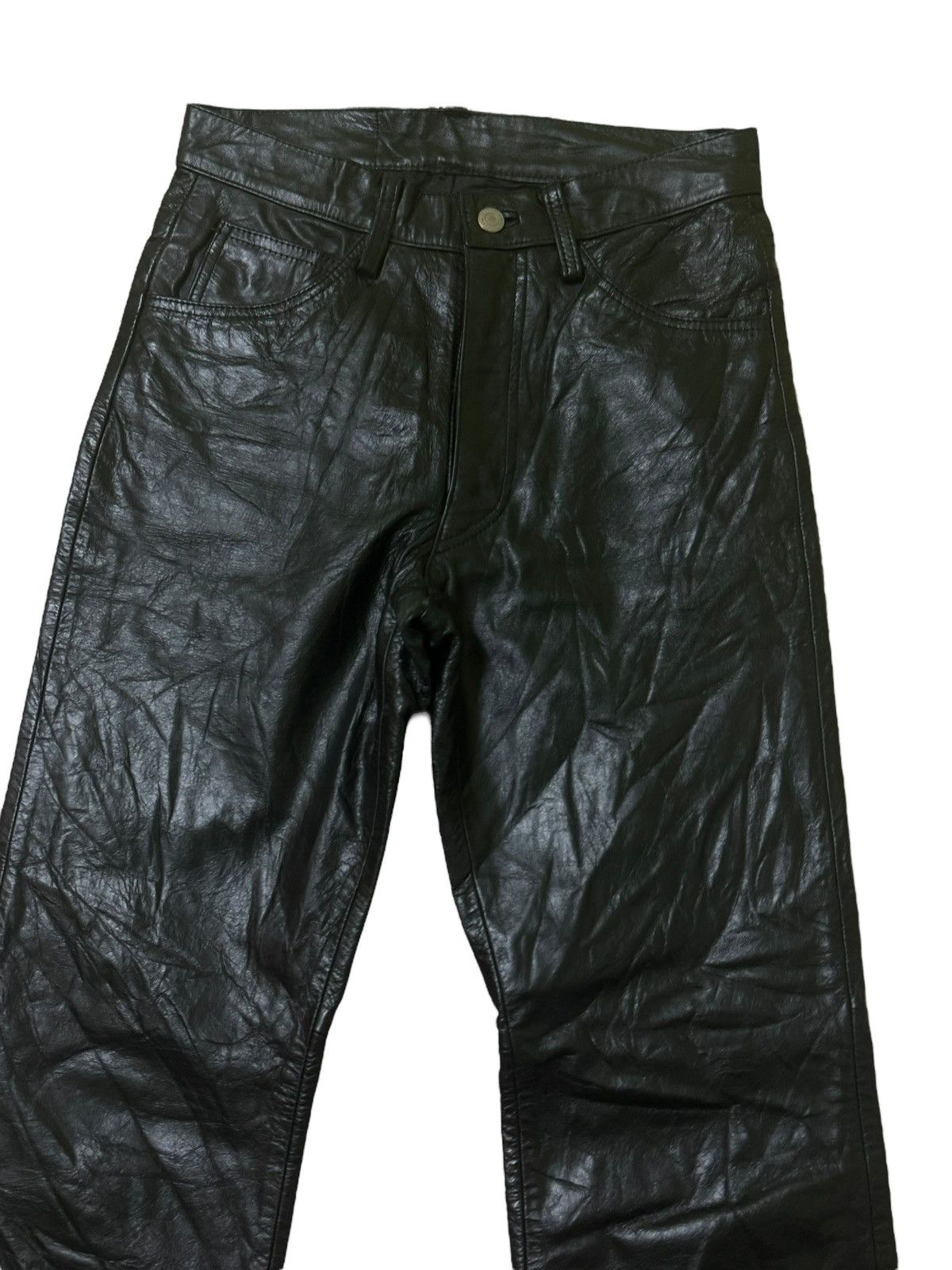 Leather × Vintage VINTAGE RadmesS MEN'S BIGI BLACK FAUX LEATHER Size US 27 - 5 Thumbnail
