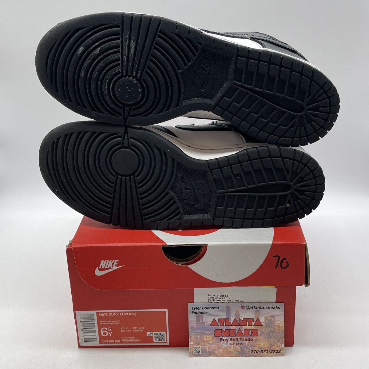 Nike Dunk low black white Size US 6.5 / EU 39-40 - 7 Thumbnail