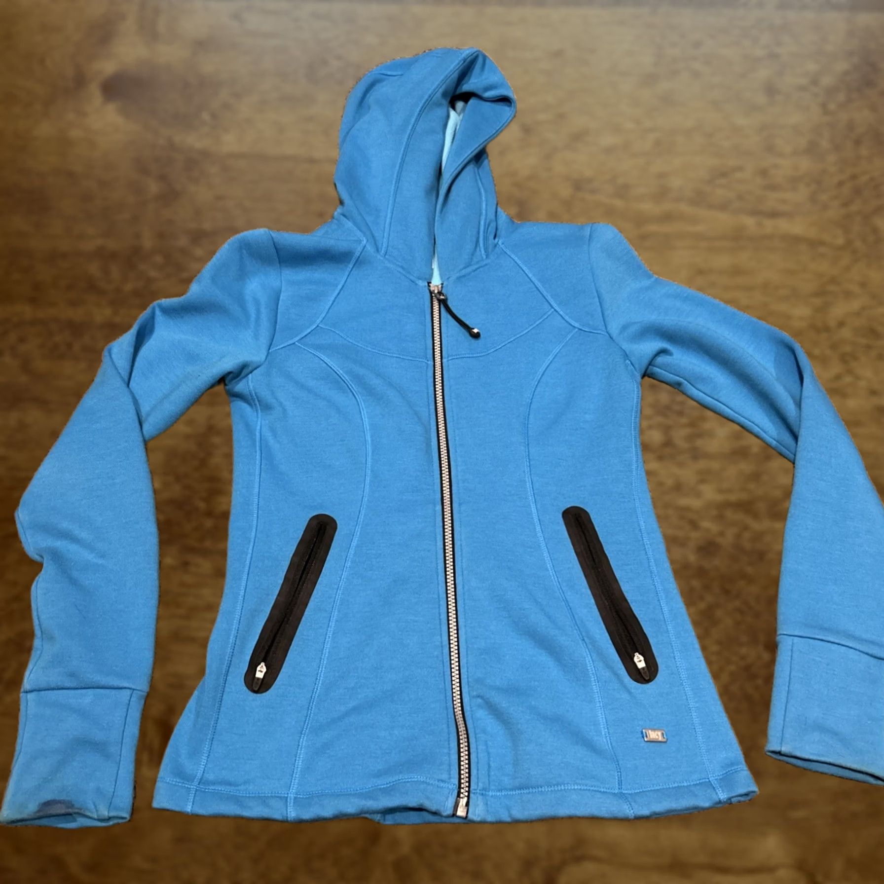 Vintage Lucy Women’s XS Blue Hooded Zip Up Jacket - Polyester Blend, Fleece, Casual, Regular, B27 Size XS / US 0-2 / IT 36-38 - 1 Thumbnail