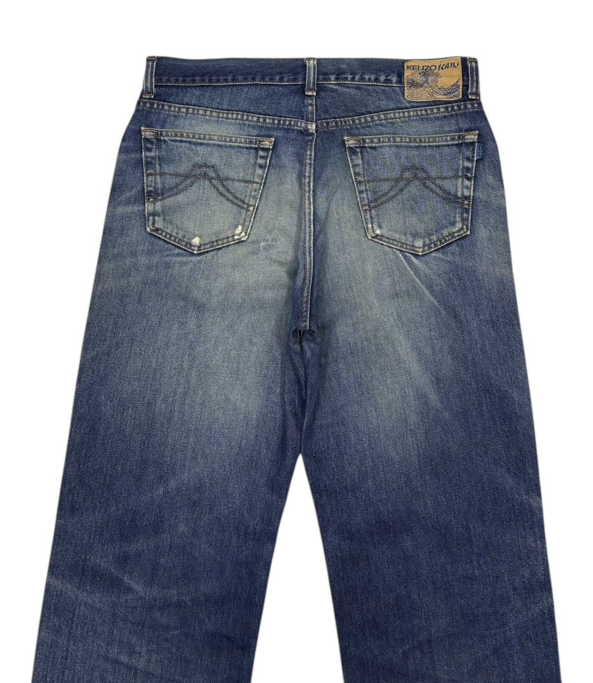 Kenzo × Vintage Vintage KENZO Ripped Distressed BAGGY JEANS Size US 33 - 6 Thumbnail