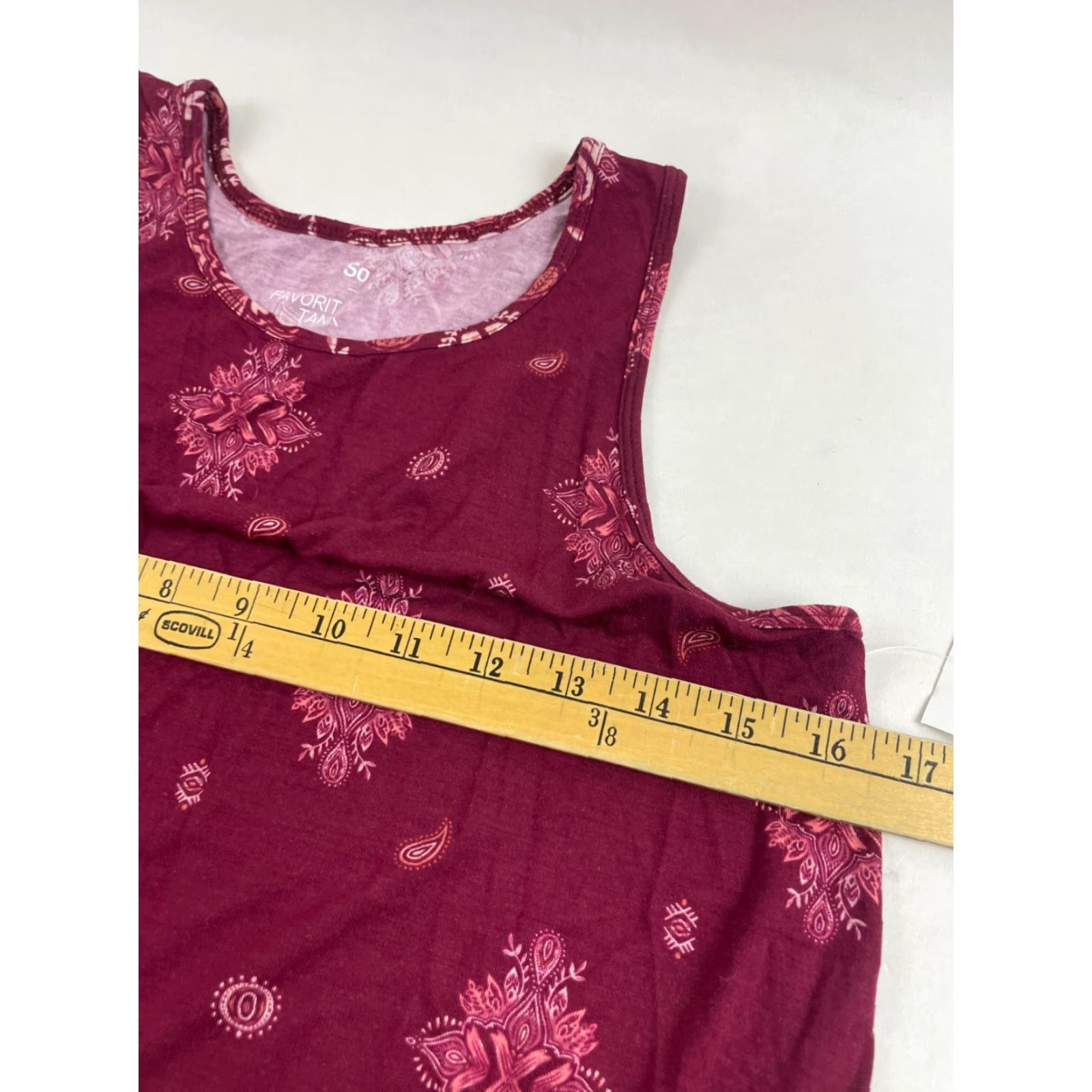 Vintage SO Tank Top Women’s Small Burgundy Paisley Sleeveless Round Neck NWT Shirt Casual Size S / US 4 / IT 40 - 4 Thumbnail