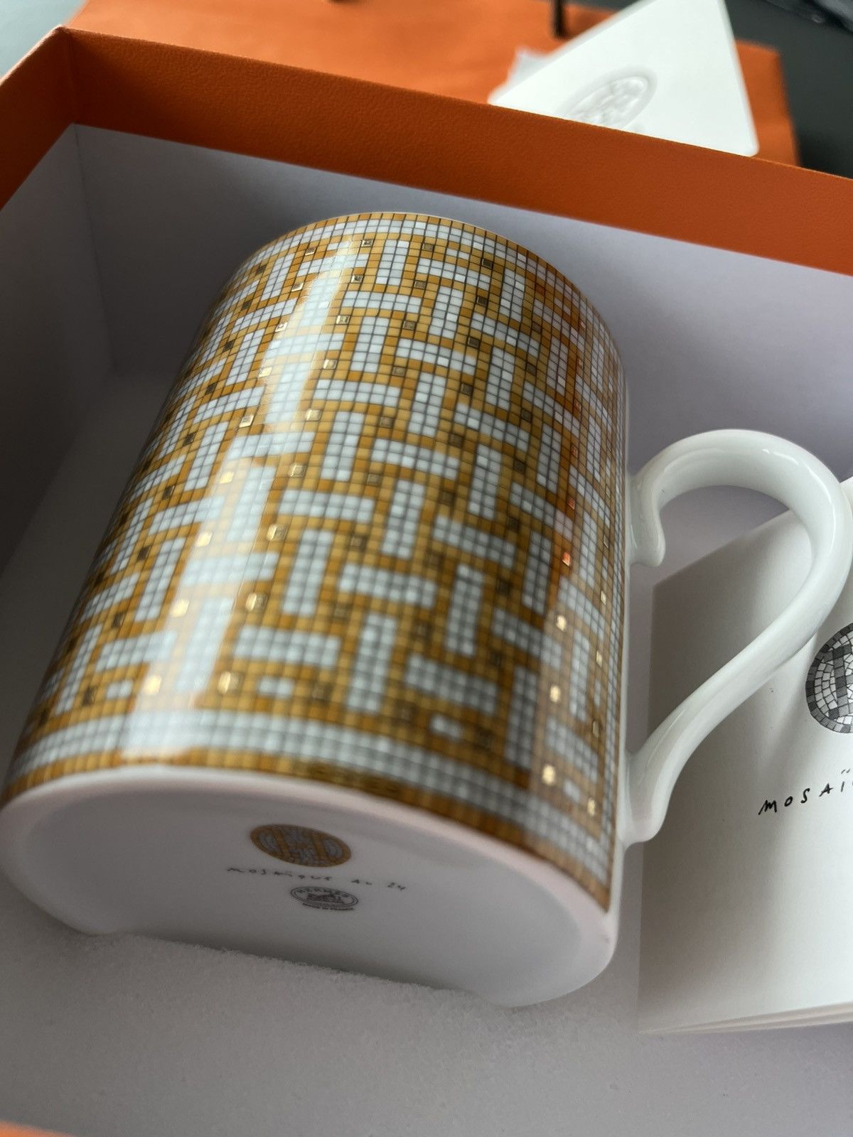 Hermes Hermes Brand New Mosaique 24k Gold Glass Mug Rare Giftable Size ONE SIZE - 23 Thumbnail
