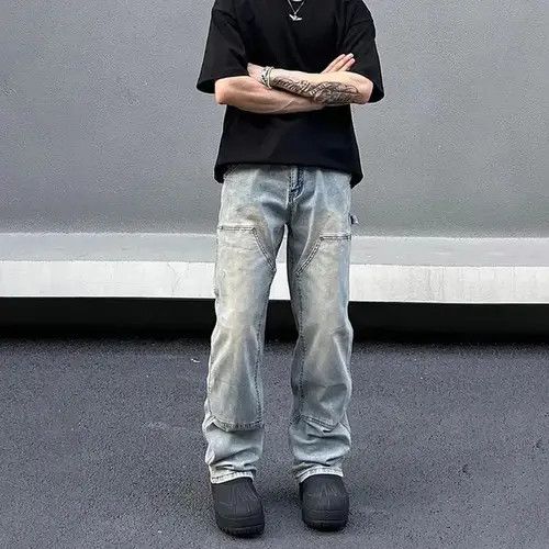 Vintage Street cargo loose washed jeans trousers 90’s y2k Size US 34 / EU 50 - 3 Thumbnail