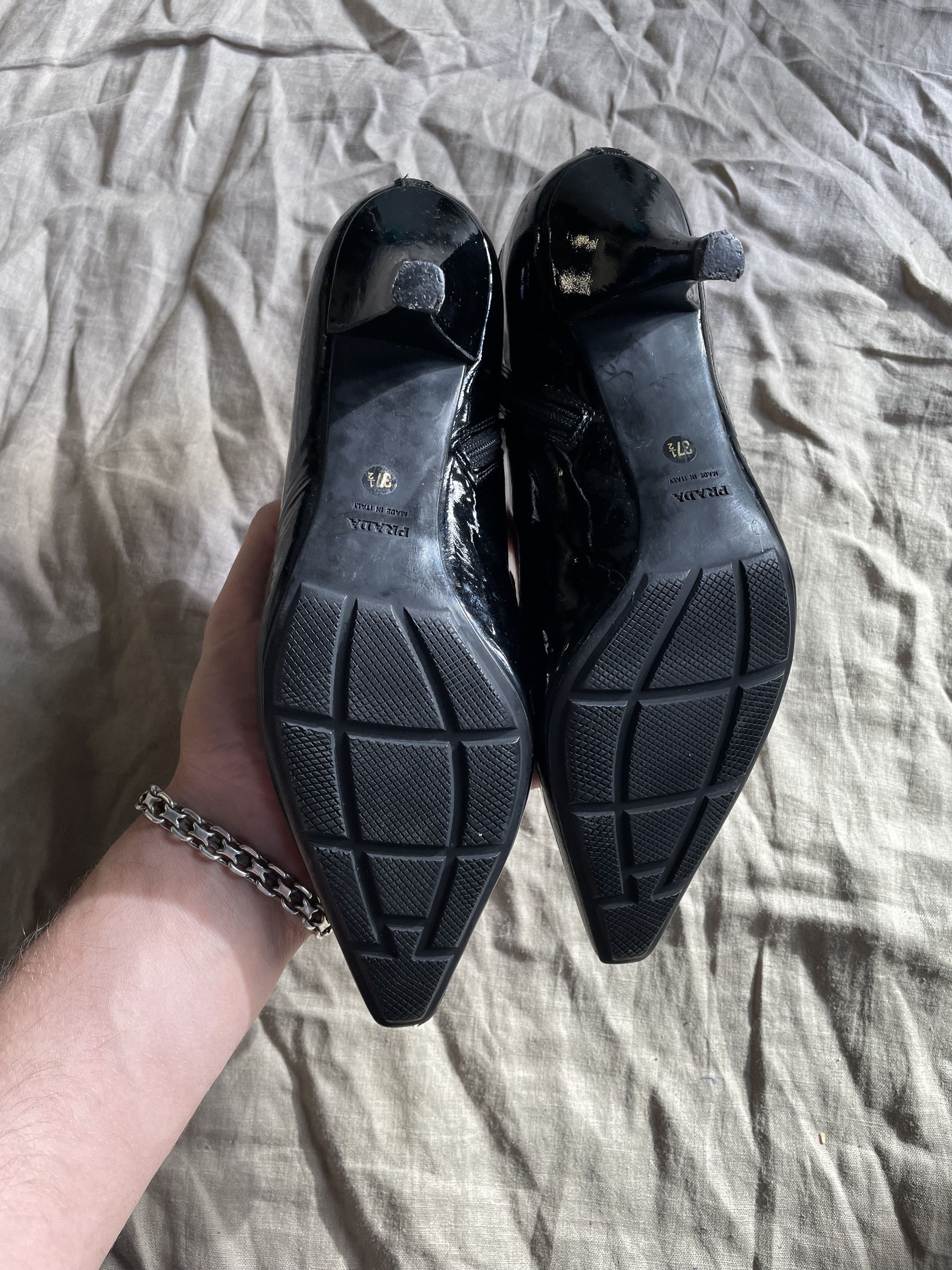 Prada Prada Patent Leather Pointed Toe Heel Low Boots 7807AC Size US 7.5 / IT 37.5 - 7 Thumbnail