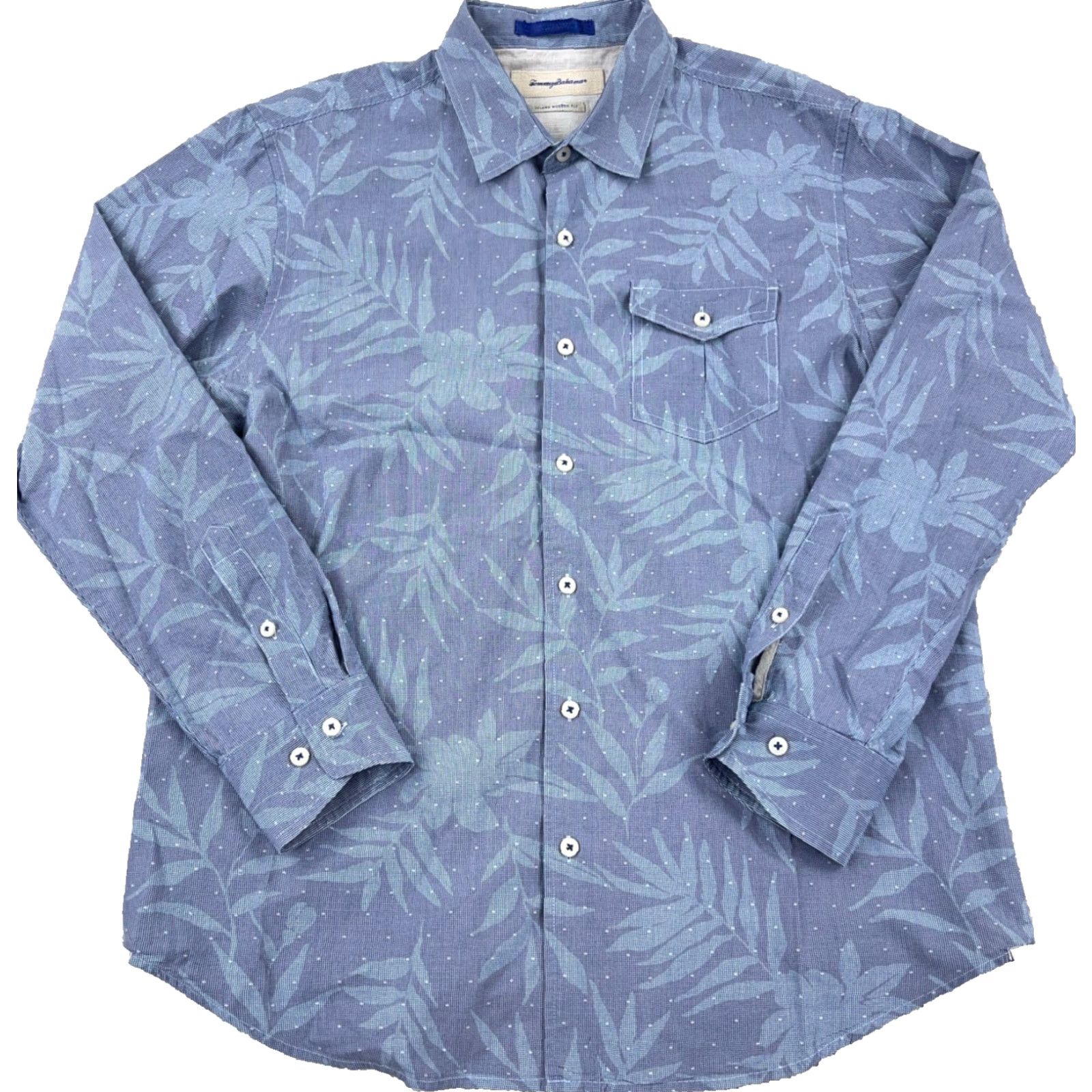 Tommy Bahama Tommy Bahama Shirt Men Medium Blue Floral Button Up Island Modern Fit Camp Regular Sleeve Long Sleeve Casual Button-Up Seasonal Floral Pattern Mens Size US M / EU 48-50 / 2 - 2 Thumbnail