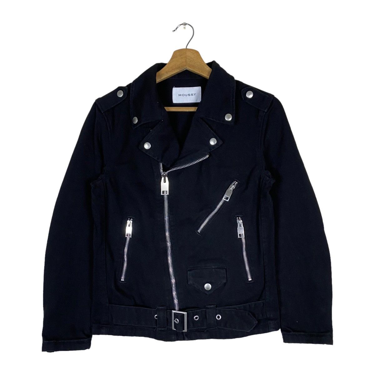 Japanese Brand Vintage Moussy Gothic Punk Rockabilly Zipper Jacket Size S / US 4 / IT 40 - 1 Thumbnail