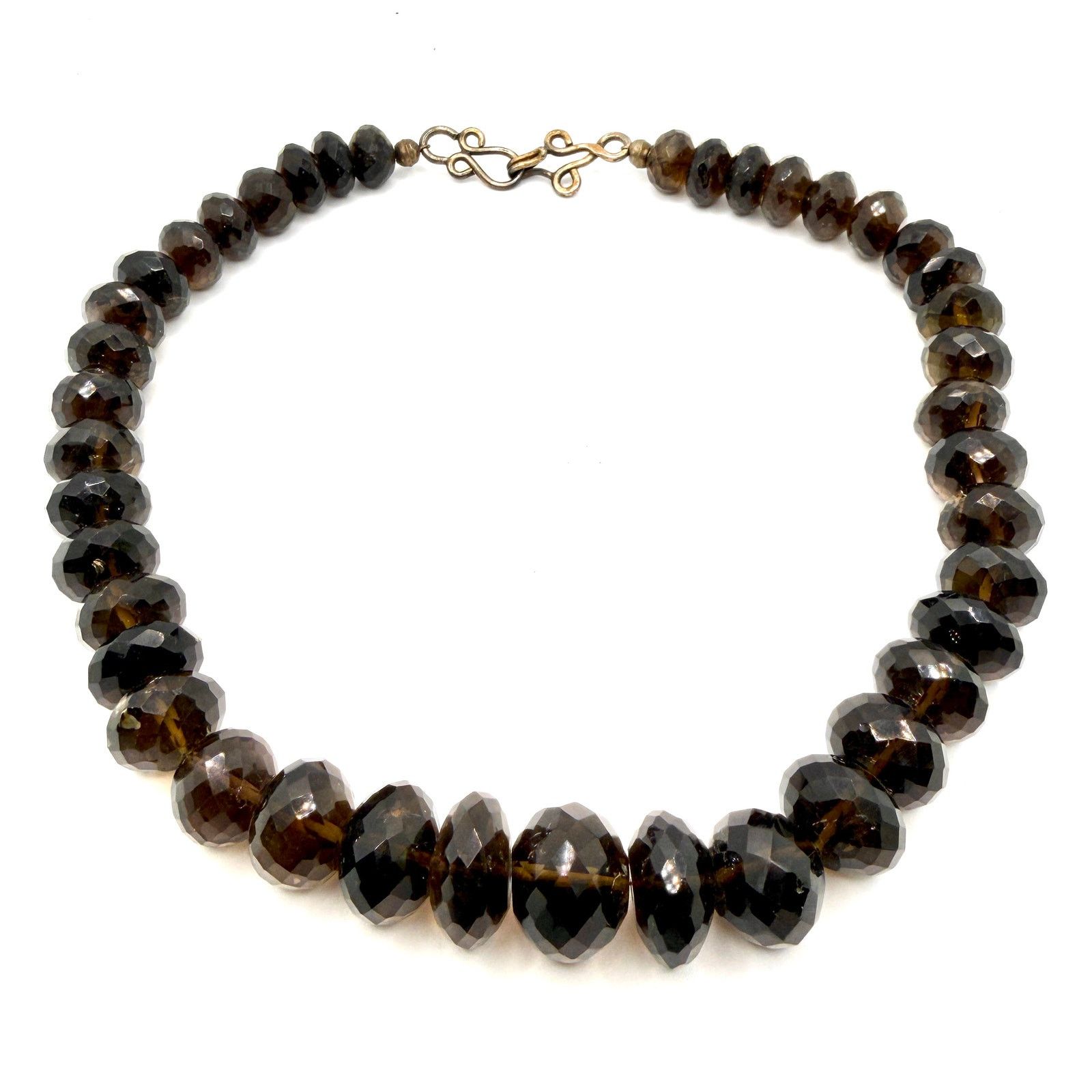 Handmade Vintage 90s Faceted Smoky Quartz Massive Statement Necklace Size ONE SIZE - 1 Thumbnail