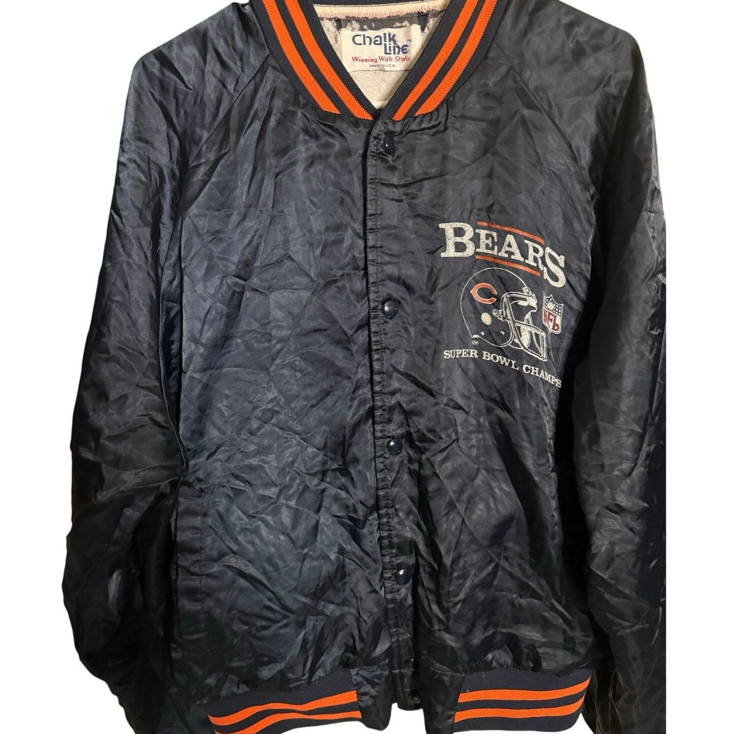 Chalk Line Vintage Chicago Bears Superbowl Satin Jacket Size US XL / EU 56 / 4 - 1 Thumbnail