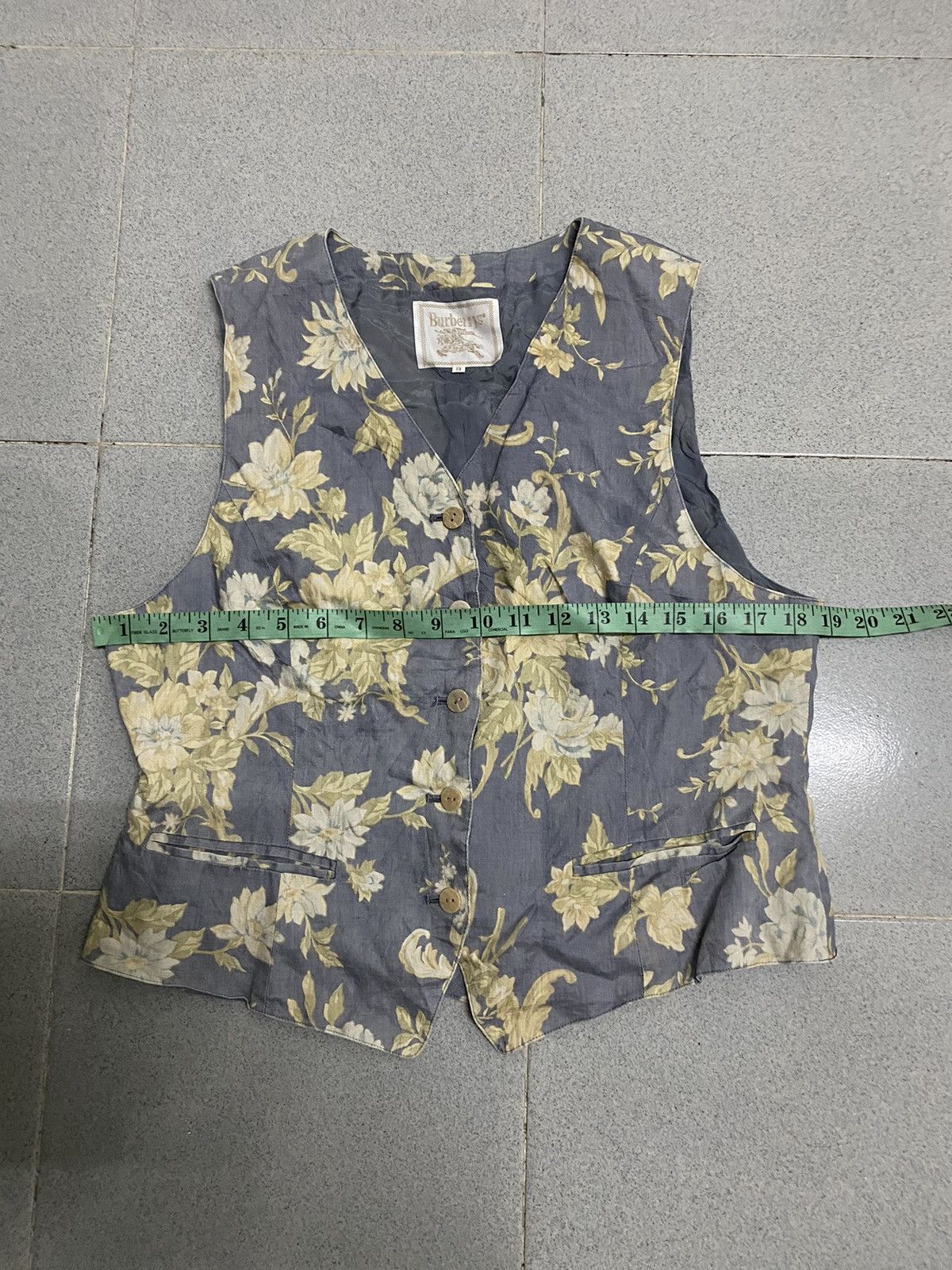 Burberry × Japanese Brand × Vintage Vintage Burberrys Floral Vest Size 36R - 7 Thumbnail