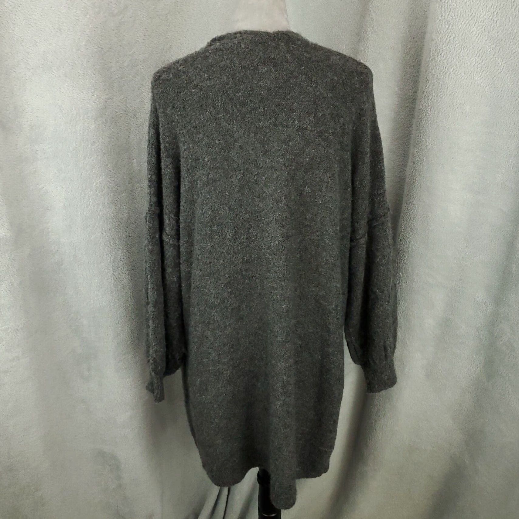 Vintage Max Studio Cardigan XS Gray Womens Oversized Open Front Balloon Sleeve NWT Size XS / US 0-2 / IT 36-38 - 3 Thumbnail