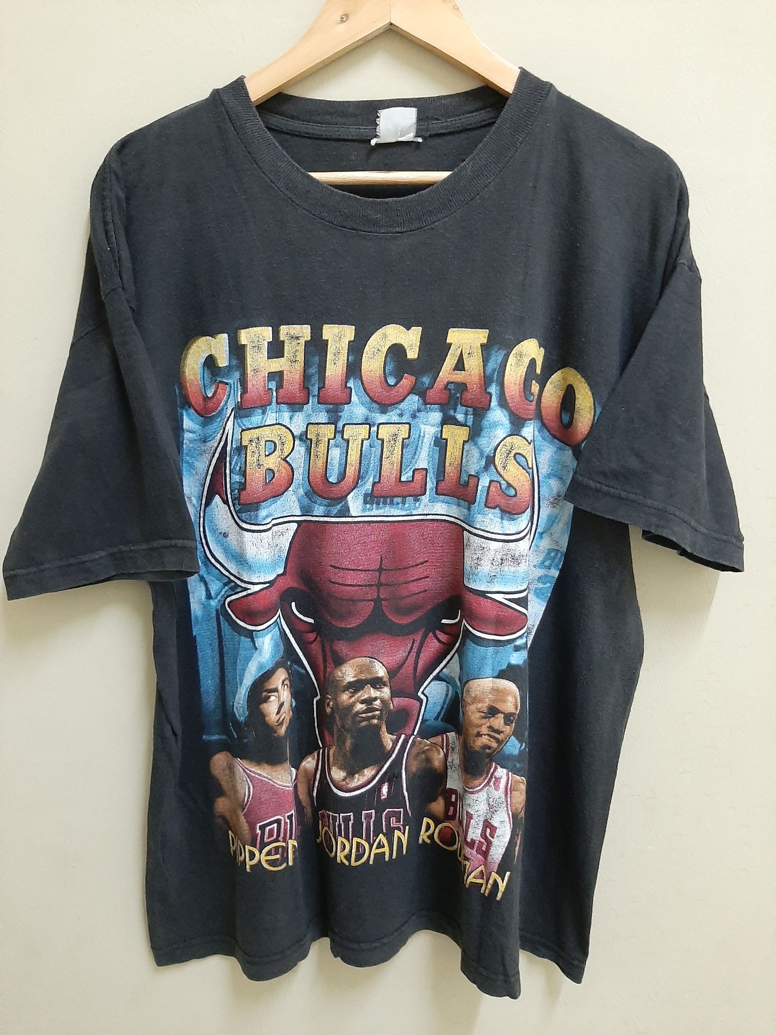 NBA × Rap Tees × Vintage Vtg 90s Chicago Bull Raptees Size US XL / EU 56 / 4 - 1 Thumbnail