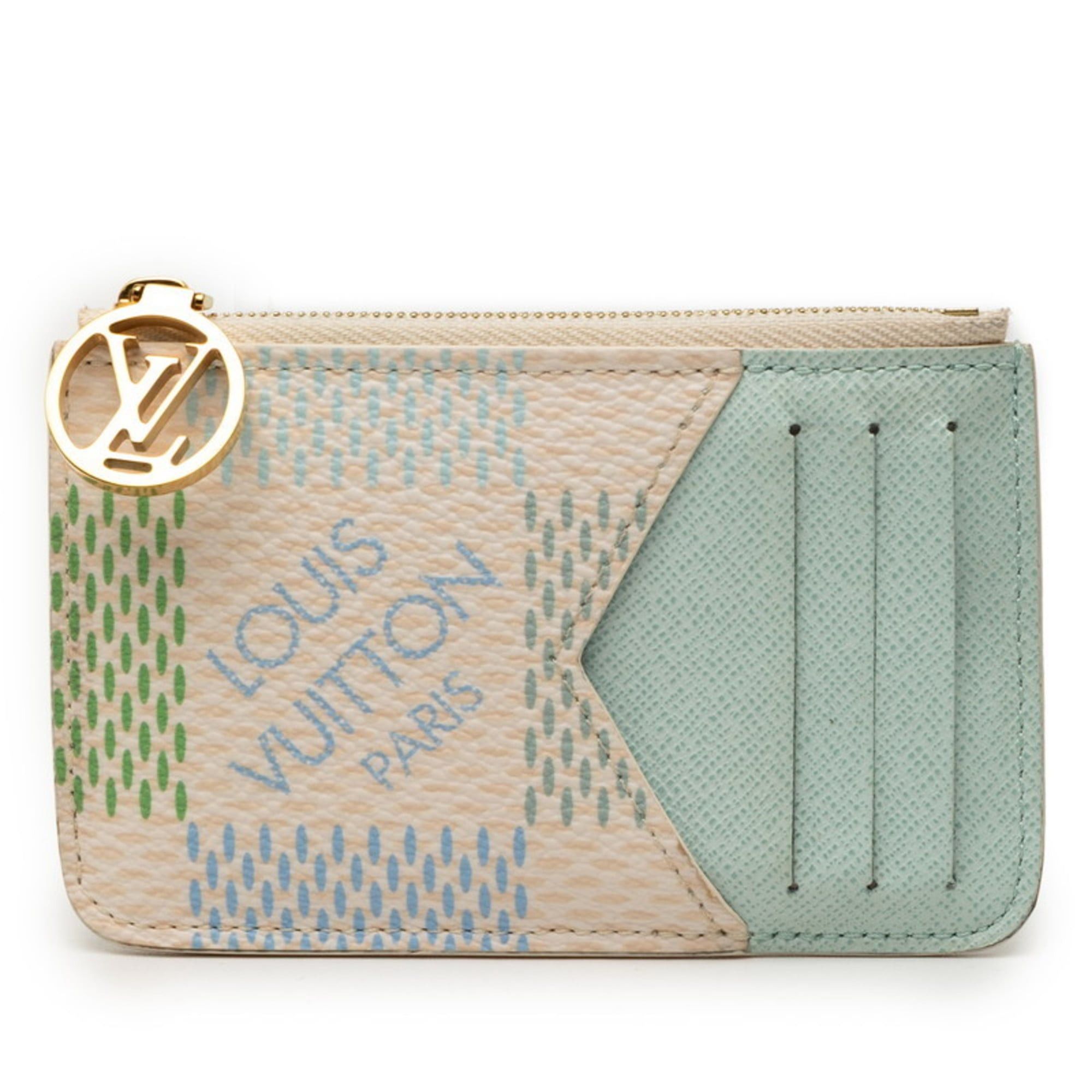 Louis Vuitton Louis Vuitton Damier Porte Carte Romy Business Card Case, Fragment Case N40639, Pistachio Green Leather, Women's LOUIS VUITTON Size ONE SIZE - 1 Thumbnail