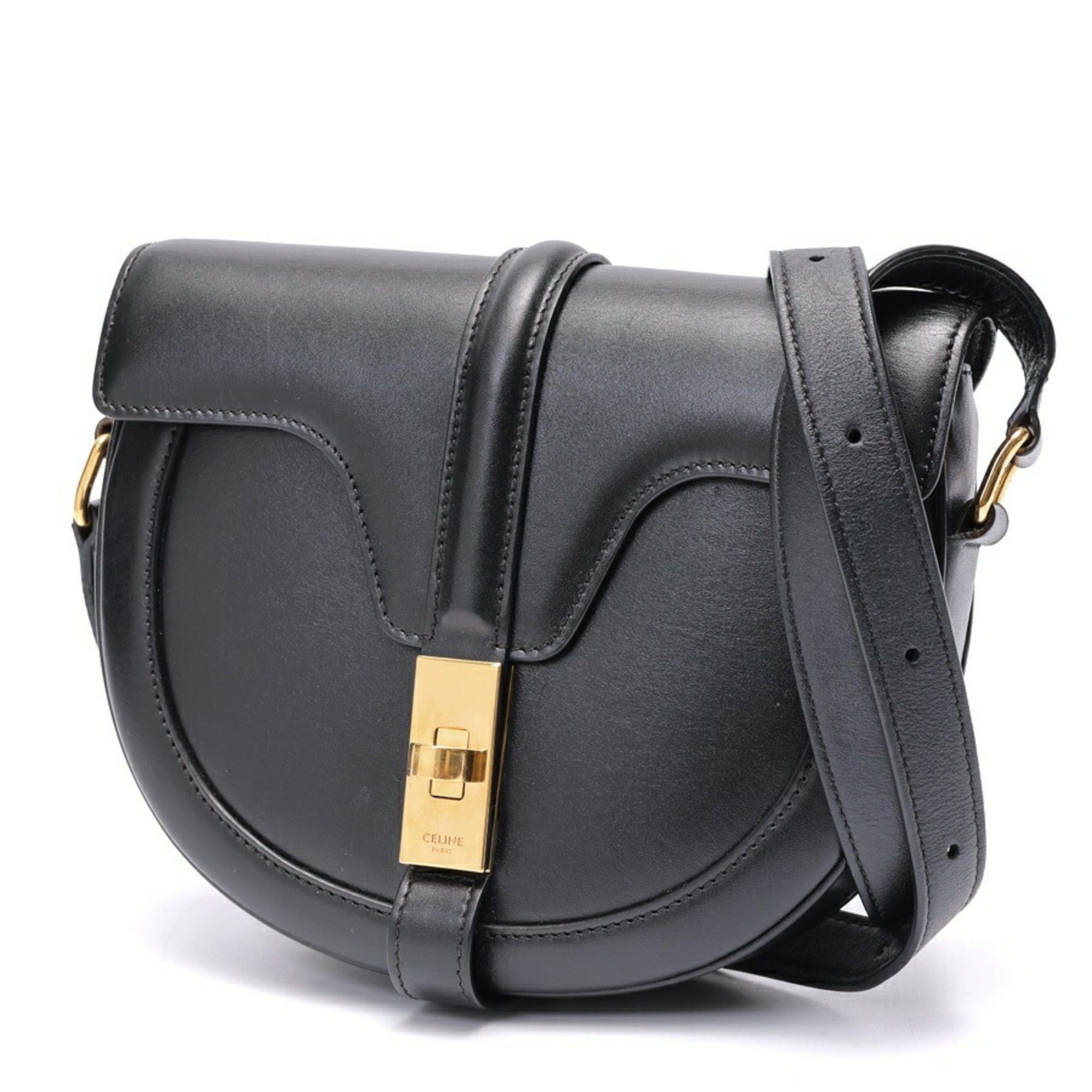 Celine Celine 16 Seize Besace Small Shoulder Bag 18801 Leather Black Size ONE SIZE - 1 Thumbnail