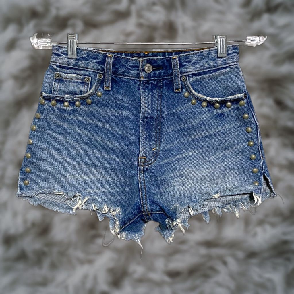 Abercrombie & Fitch Abercrombie & Fitch Annie Denim High Rise Jean Shorts 00 Cut Off Boho Summer Shorts Womens 00 Regular Blue Hippie Festival Bohemian 2.5 Inseam Size 24" / US 00 / IT 34 - 1 Thumbnail