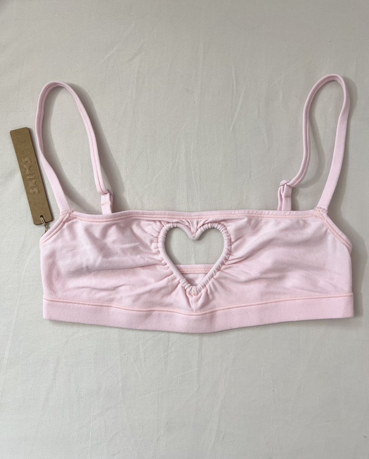 SKIMS SKIMS Cotton Jersey Heart Cutout Scoop Bralette Bra
