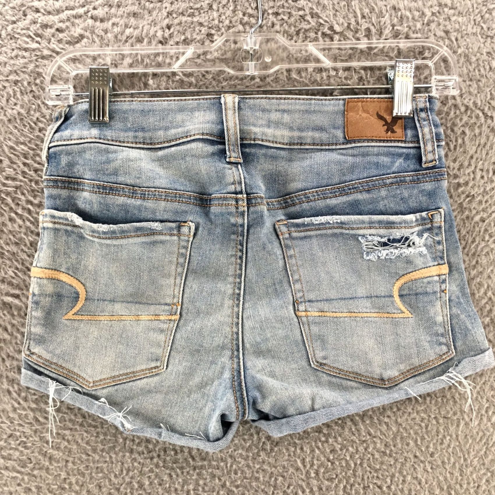 American Eagle Outfitters American Eagle Outfitters Shorts Womens 2 Blue Ripped Cheeky Shortie High Rise Size 26" / US 2 / IT 38 - 7 Thumbnail